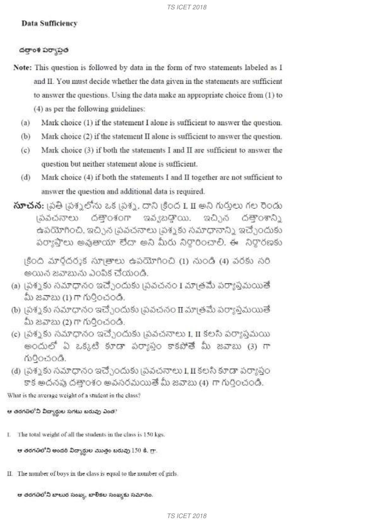TS ICET 2018 Question Paper 1 - May 23, 2018	 - Page 8