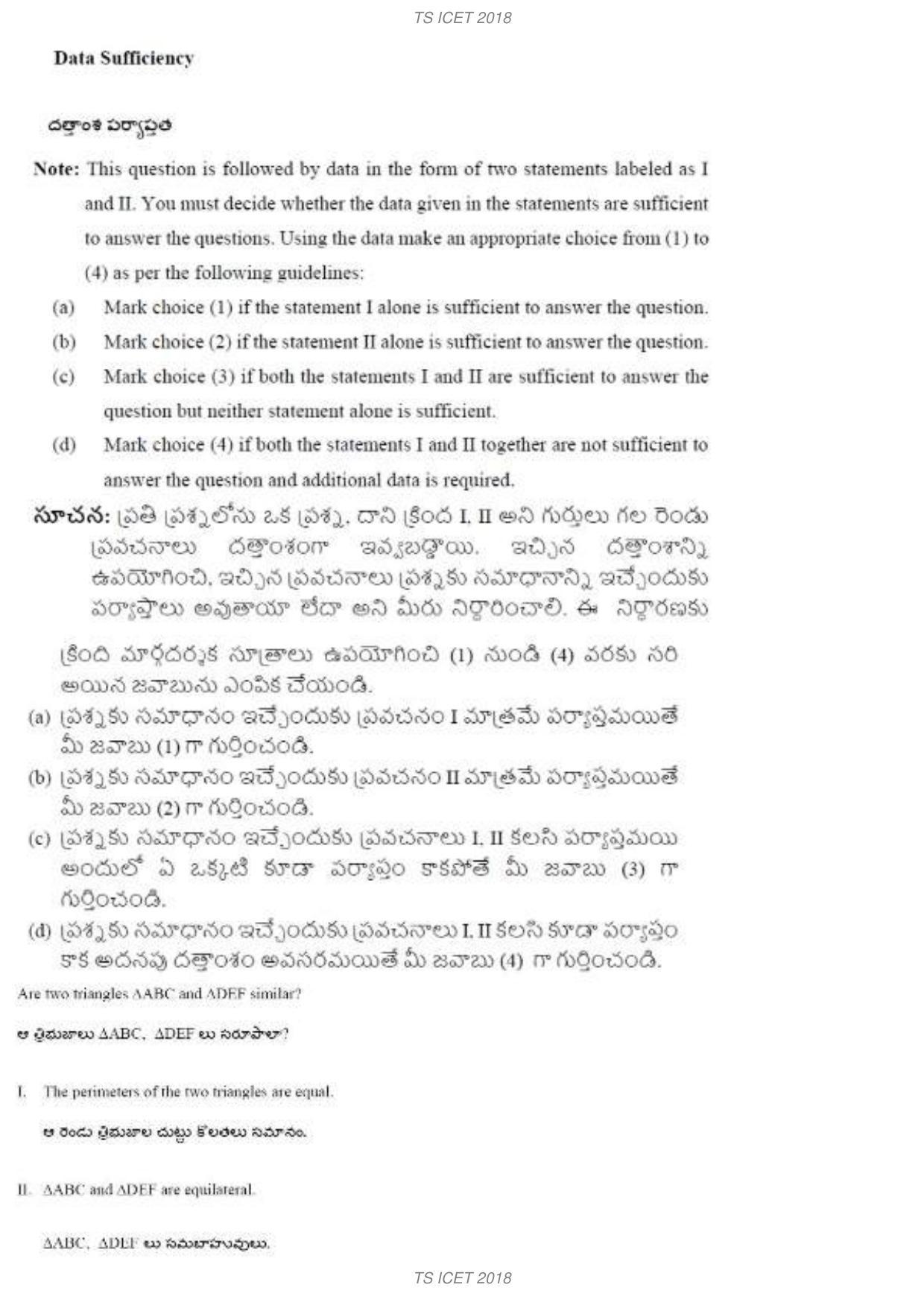 TS ICET 2018 Question Paper 1 - May 23, 2018	 - Page 16