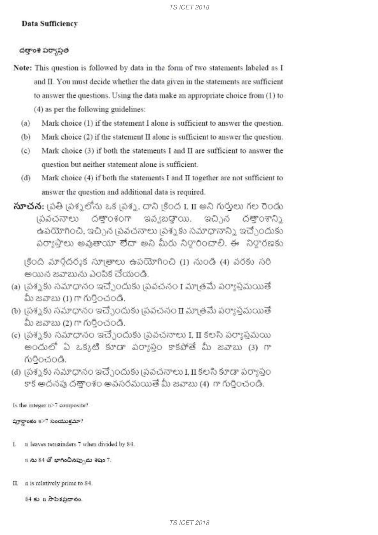 TS ICET 2018 Question Paper 1 - May 23, 2018	 - Page 40
