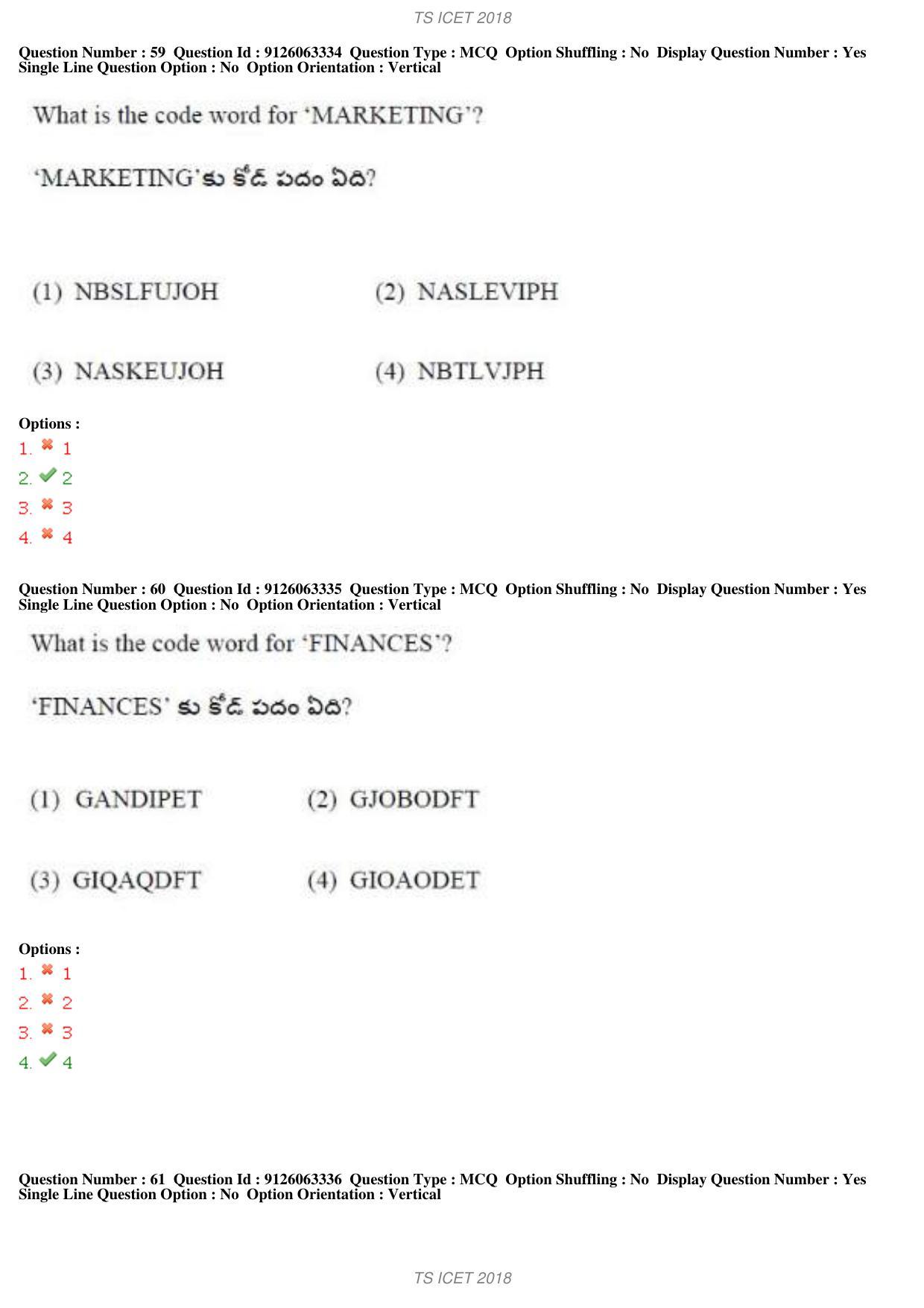 TS ICET 2018 Question Paper 1 - May 23, 2018	 - Page 69