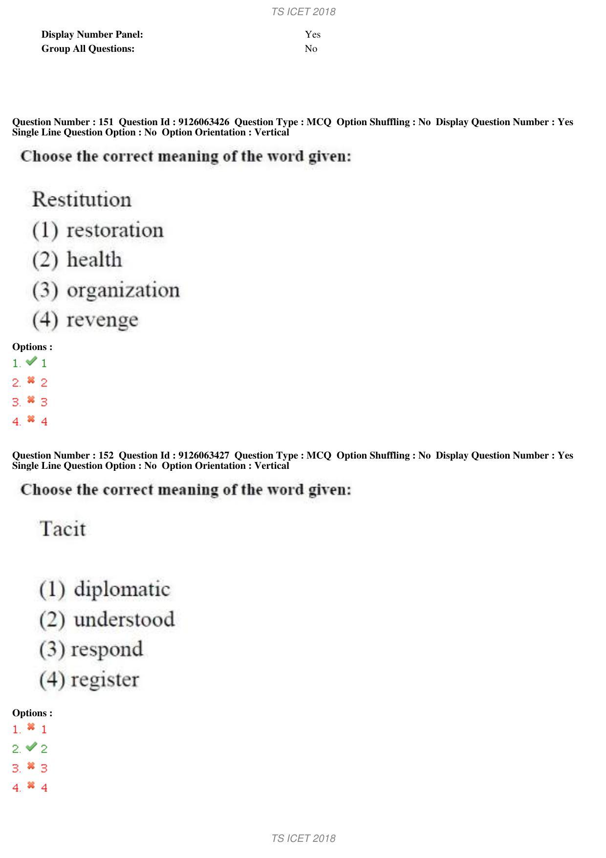 TS ICET 2018 Question Paper 1 - May 23, 2018	 - Page 129