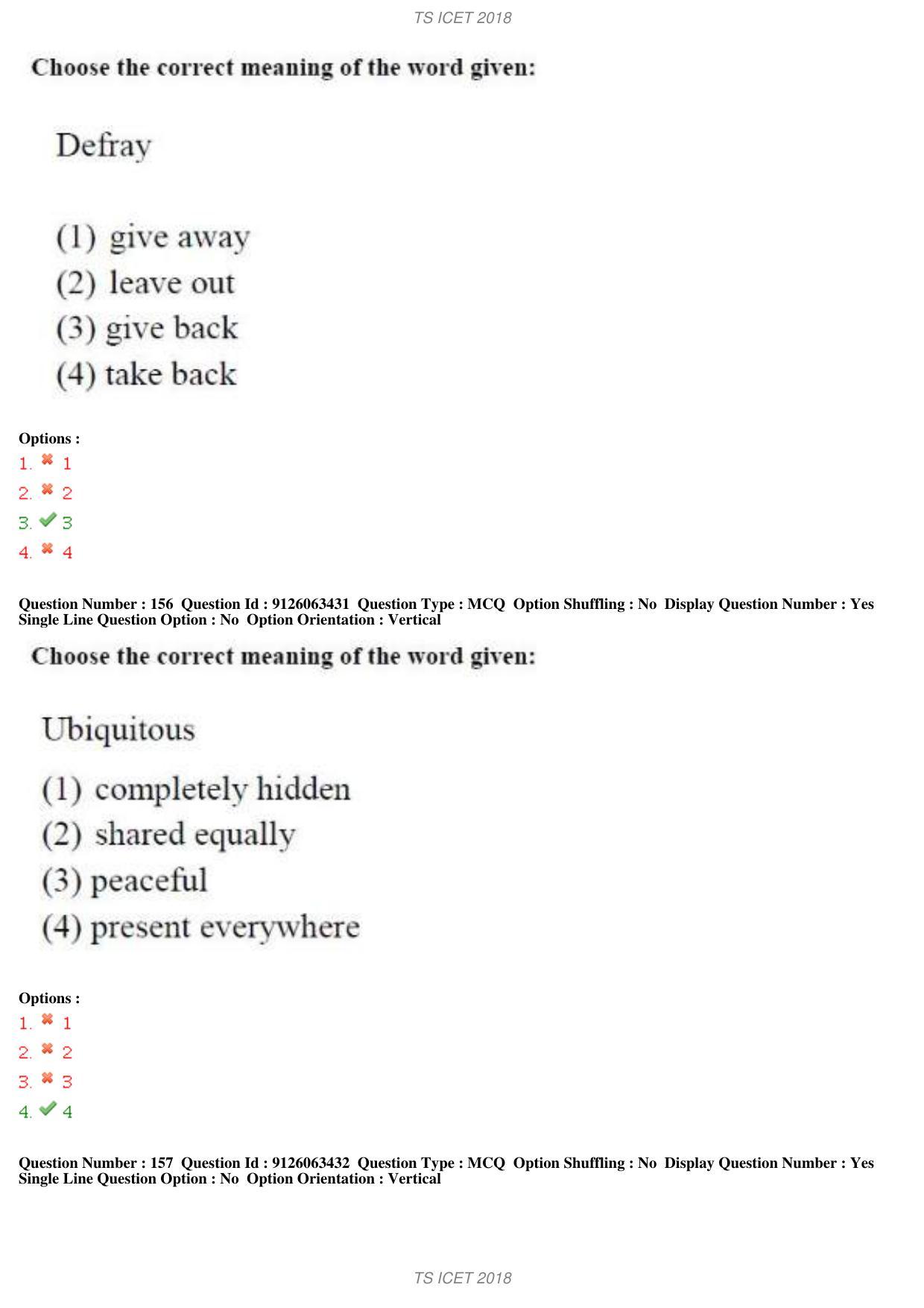 TS ICET 2018 Question Paper 1 - May 23, 2018	 - Page 131