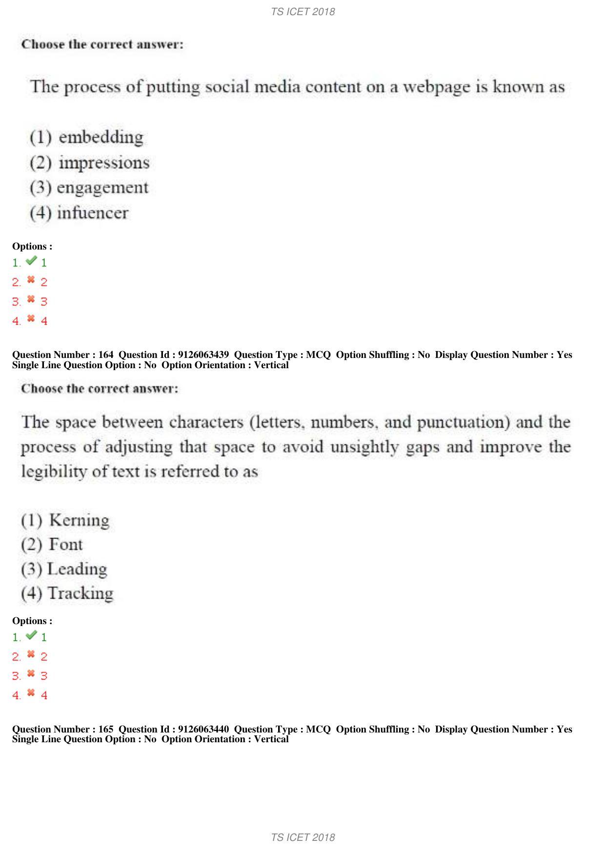 TS ICET 2018 Question Paper 1 - May 23, 2018	 - Page 135