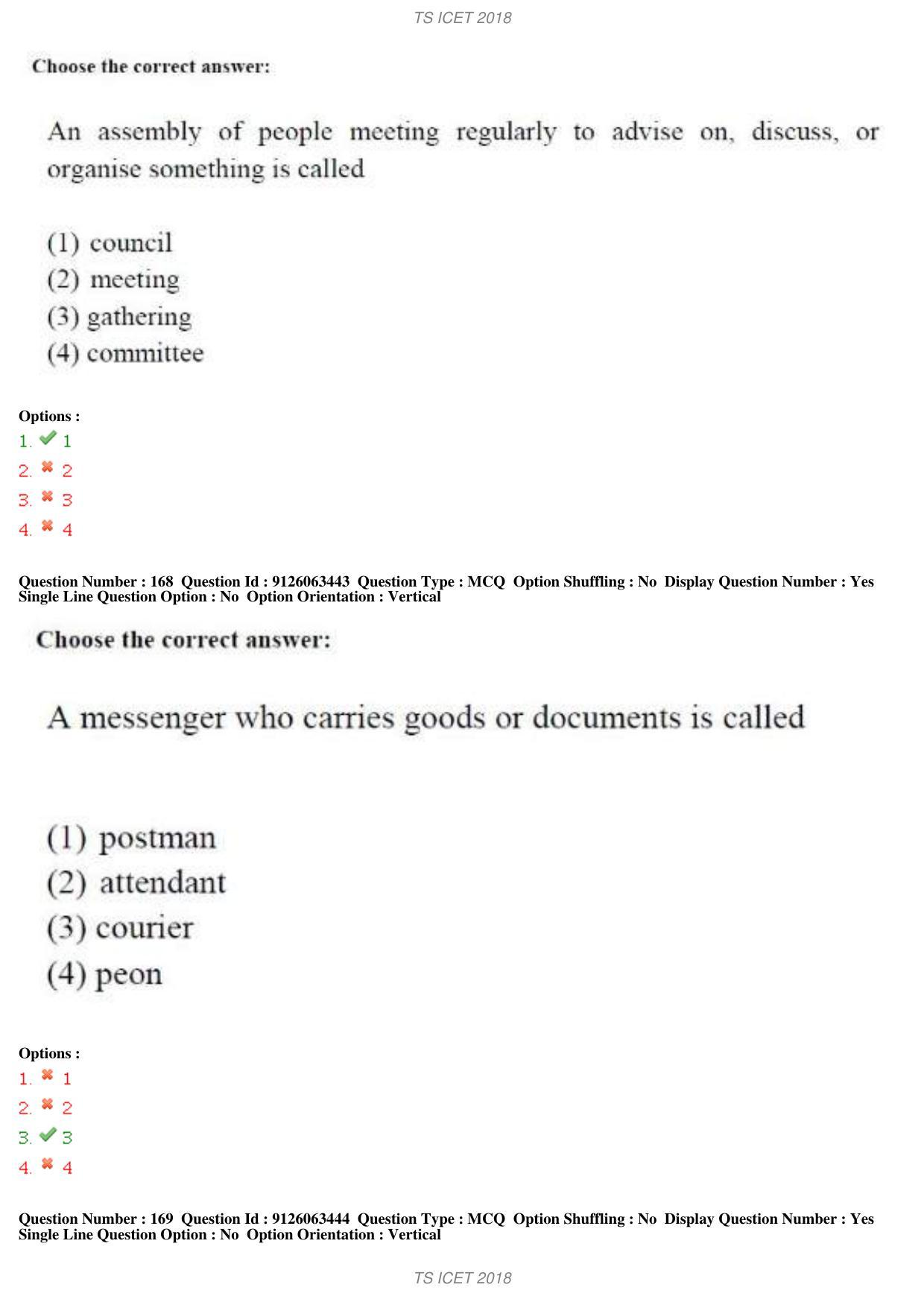 TS ICET 2018 Question Paper 1 - May 23, 2018	 - Page 137