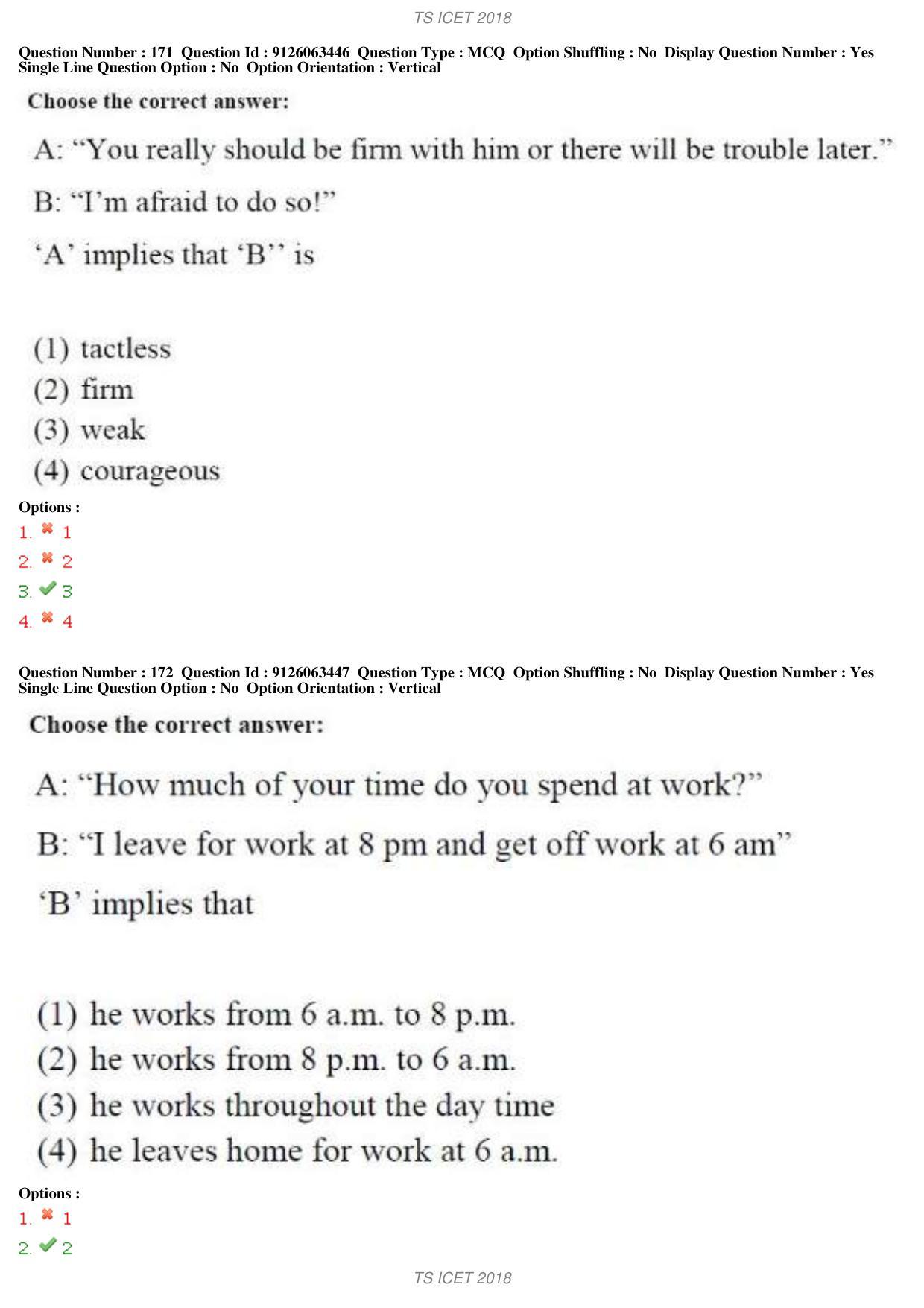TS ICET 2018 Question Paper 1 - May 23, 2018	 - Page 139