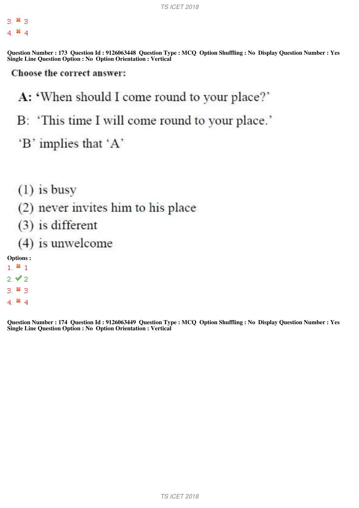 TS ICET 2018 Question Paper 1 - May 23, 2018	 - Page 140