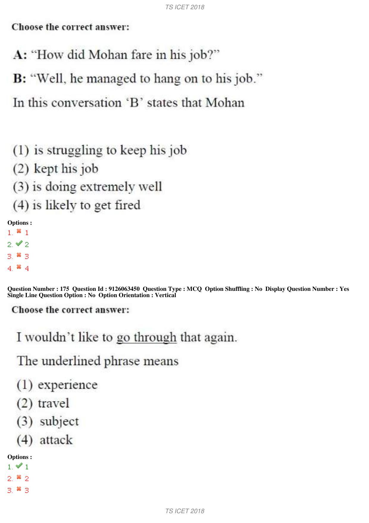 TS ICET 2018 Question Paper 1 - May 23, 2018	 - Page 141