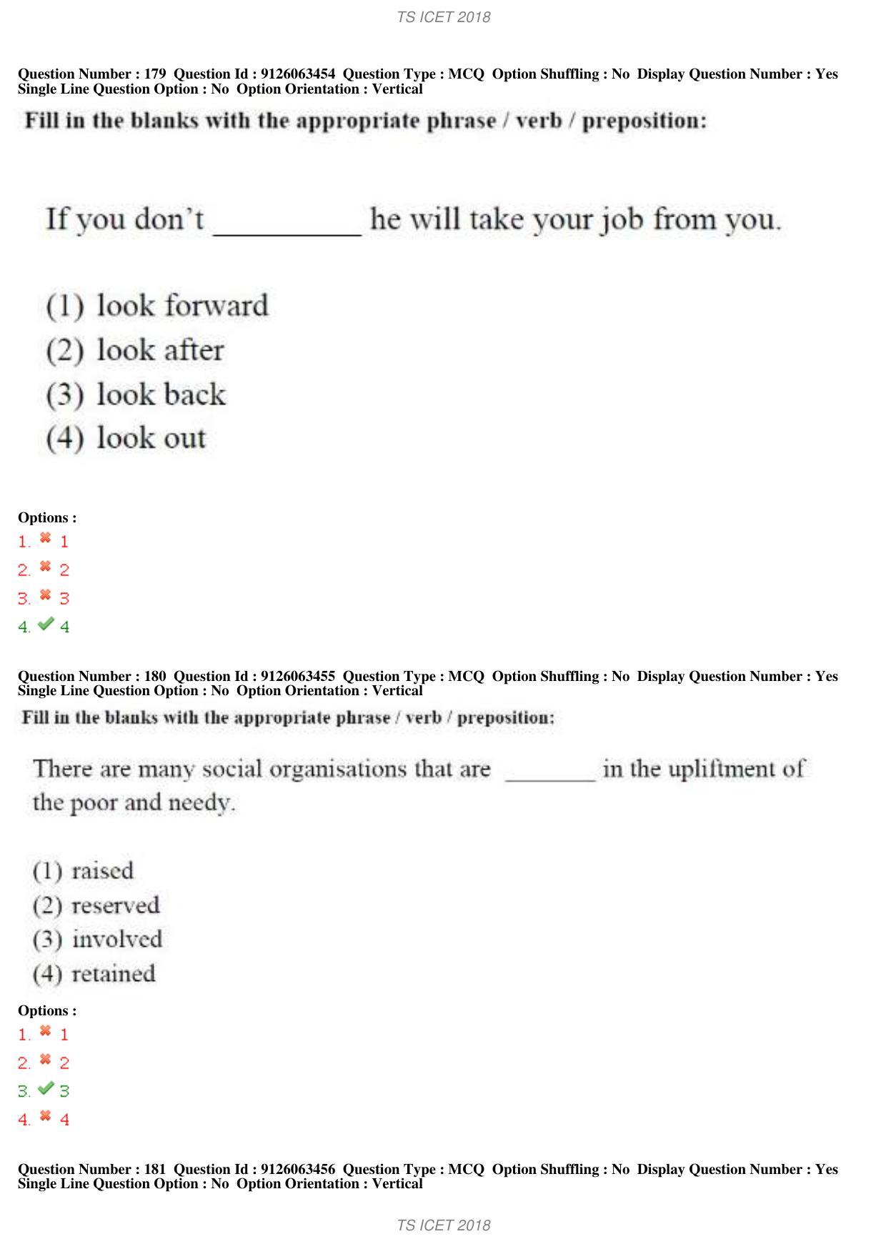 TS ICET 2018 Question Paper 1 - May 23, 2018	 - Page 144