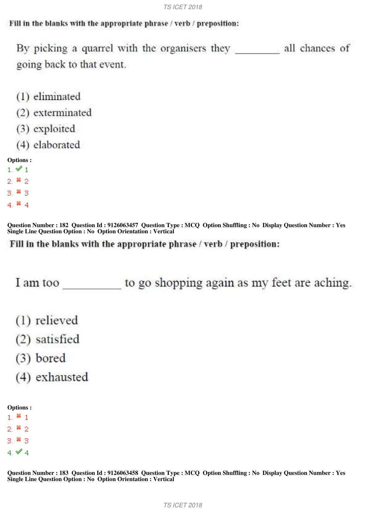 TS ICET 2018 Question Paper 1 - May 23, 2018	 - Page 145