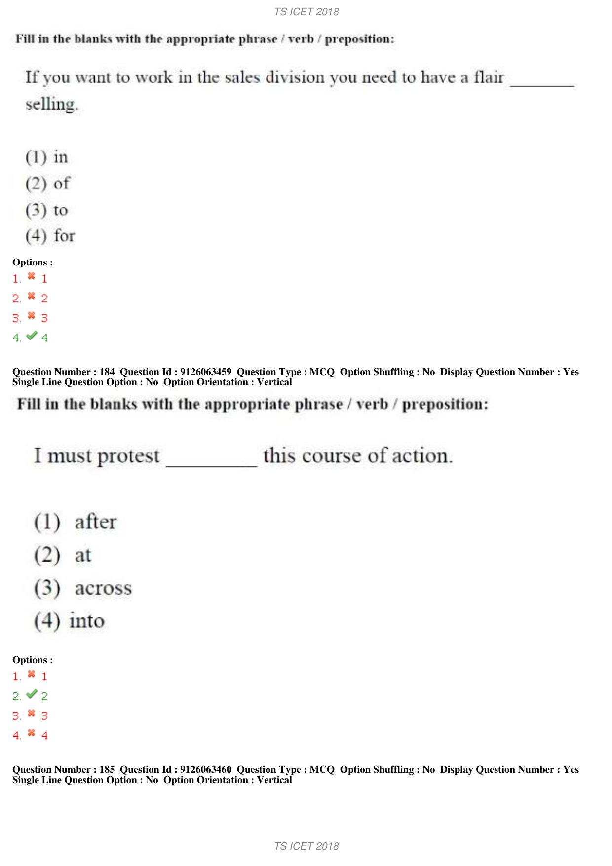 TS ICET 2018 Question Paper 1 - May 23, 2018	 - Page 146
