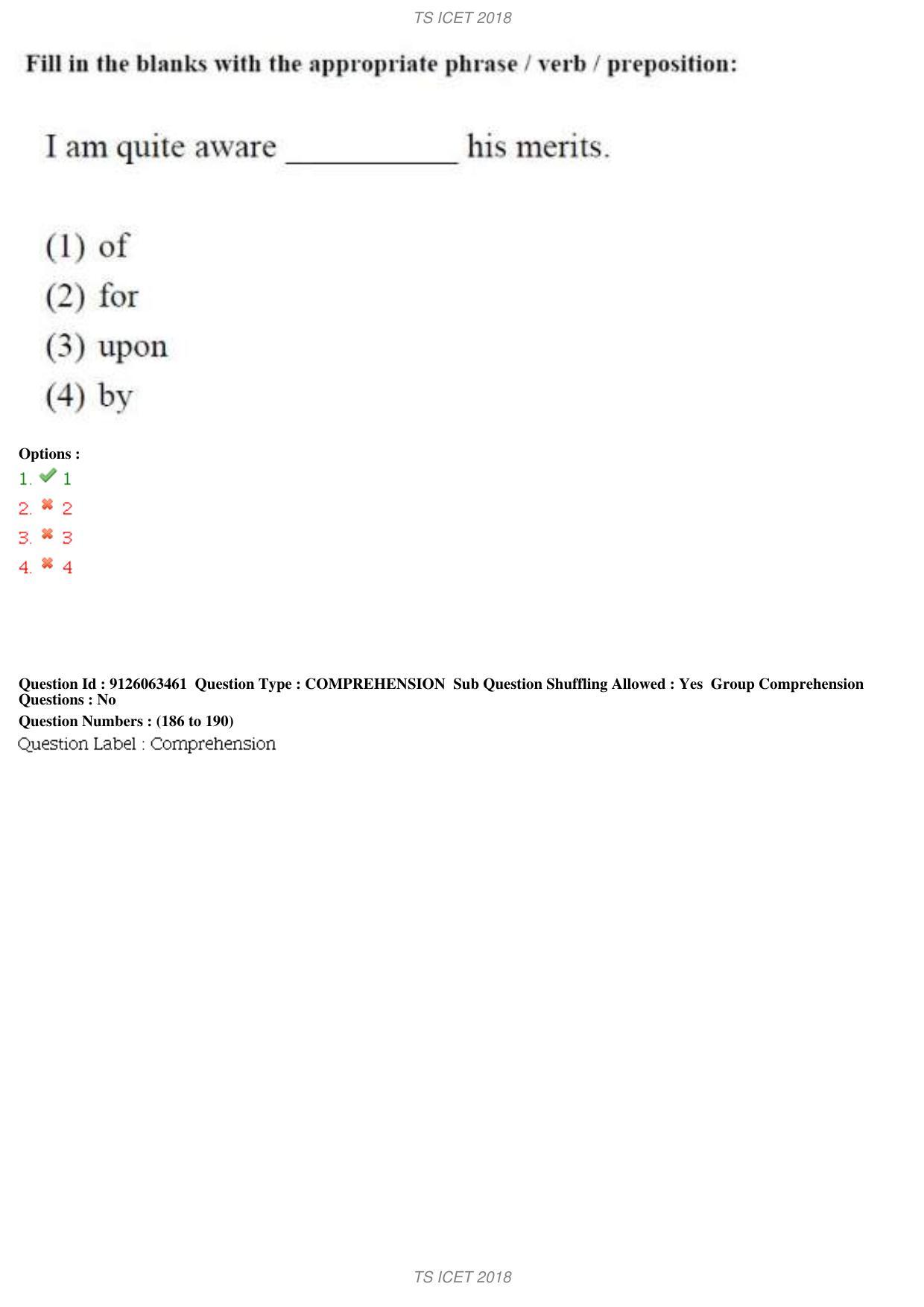 TS ICET 2018 Question Paper 1 - May 23, 2018	 - Page 147
