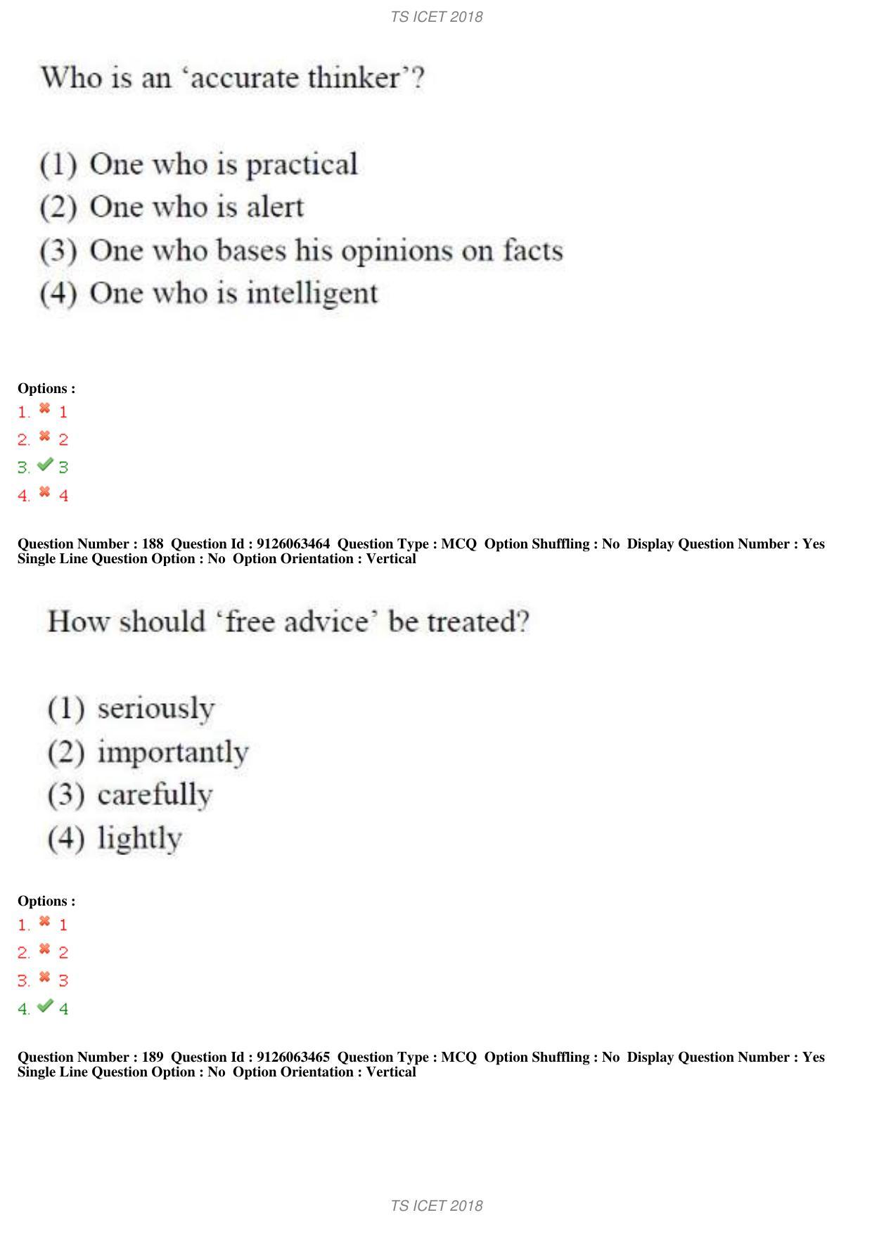 TS ICET 2018 Question Paper 1 - May 23, 2018	 - Page 149