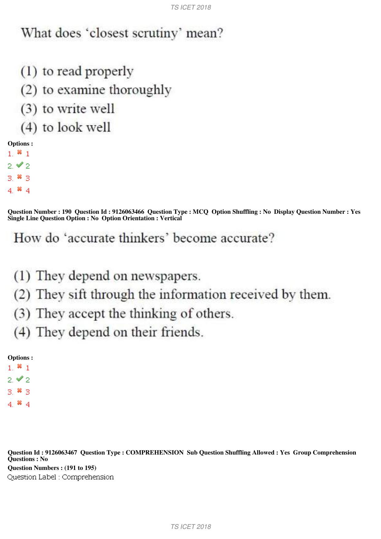 TS ICET 2018 Question Paper 1 - May 23, 2018	 - Page 150