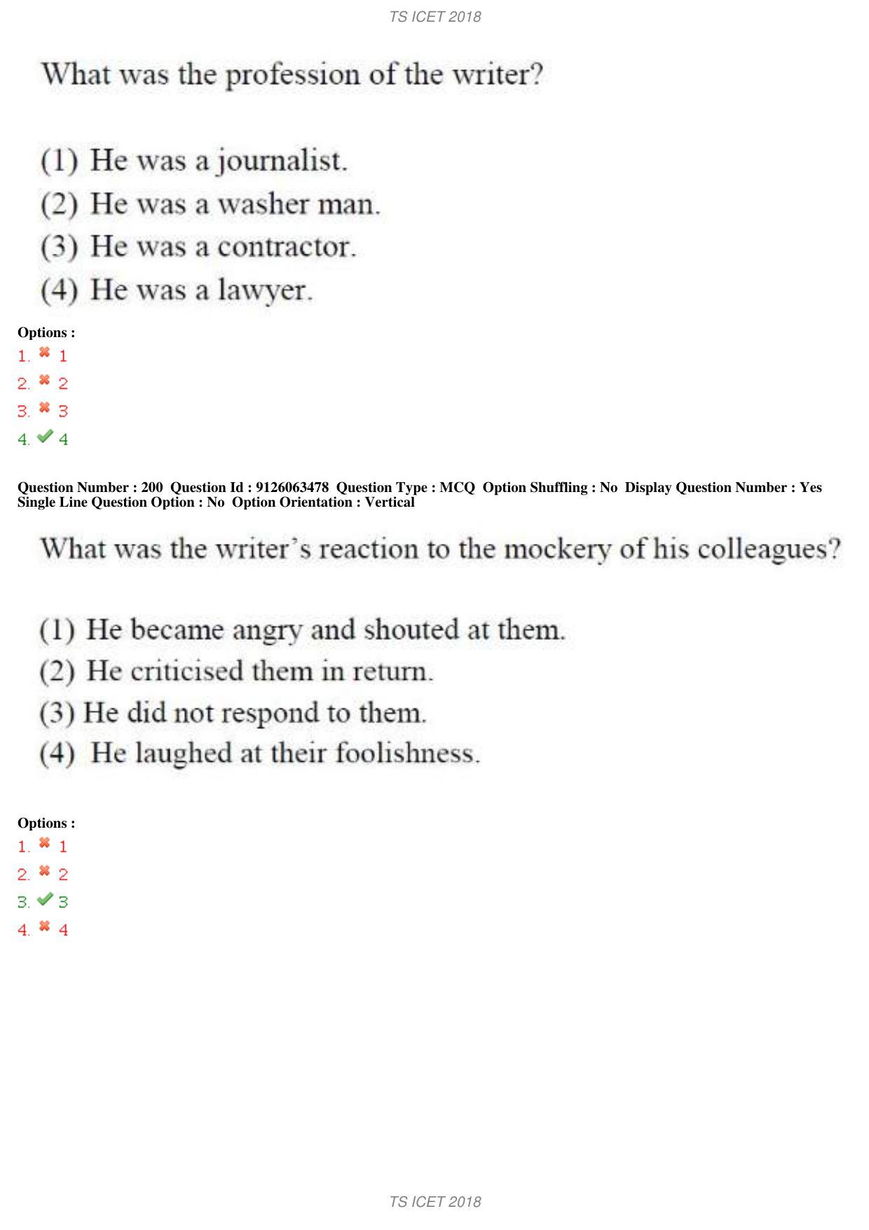 TS ICET 2018 Question Paper 1 - May 23, 2018	 - Page 156