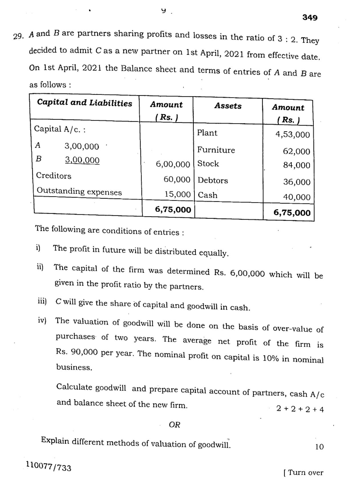 UP Board 2023 Accountancy Question Paper - Page 9
