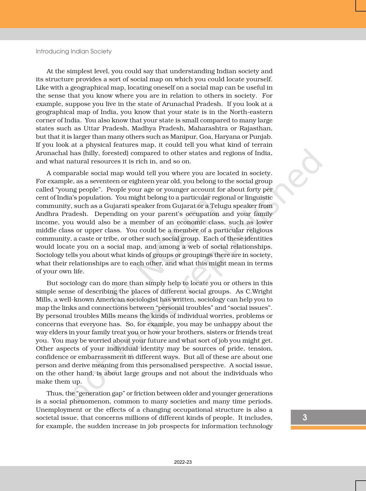 NCERT Book for Class 12 Sociology (Indian Society) Chapter 1 Introducing Indian Society - Page 3