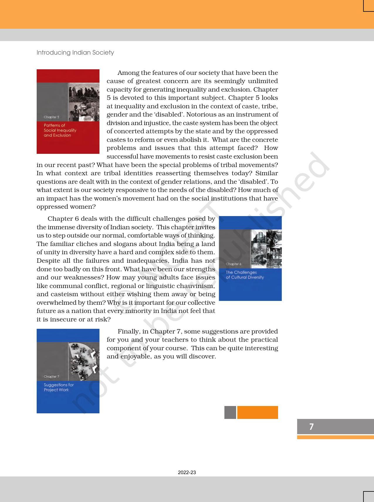 NCERT Book for Class 12 Sociology (Indian Society) Chapter 1 Introducing Indian Society - Page 7