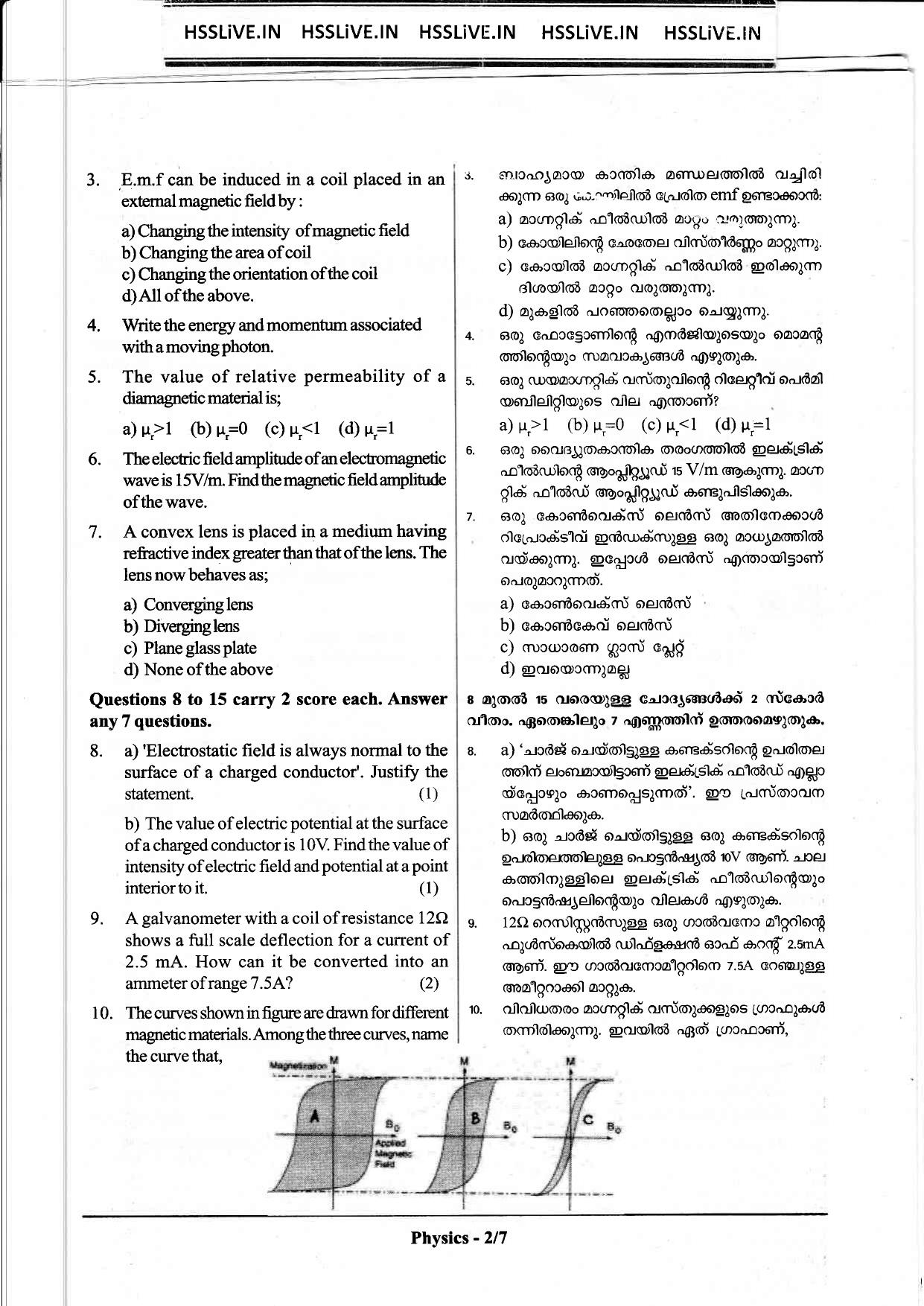 Kerala Plus Two 2018 Physics Model Question Paper - Page 2
