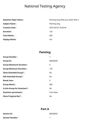 CUET PG 2023: HUQP15 – Painting (Eng.) Shift 2 (05-06-2023) Question Paper