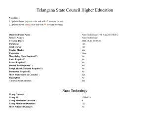 TS PGECET 2021: Nano Technology Question Papers