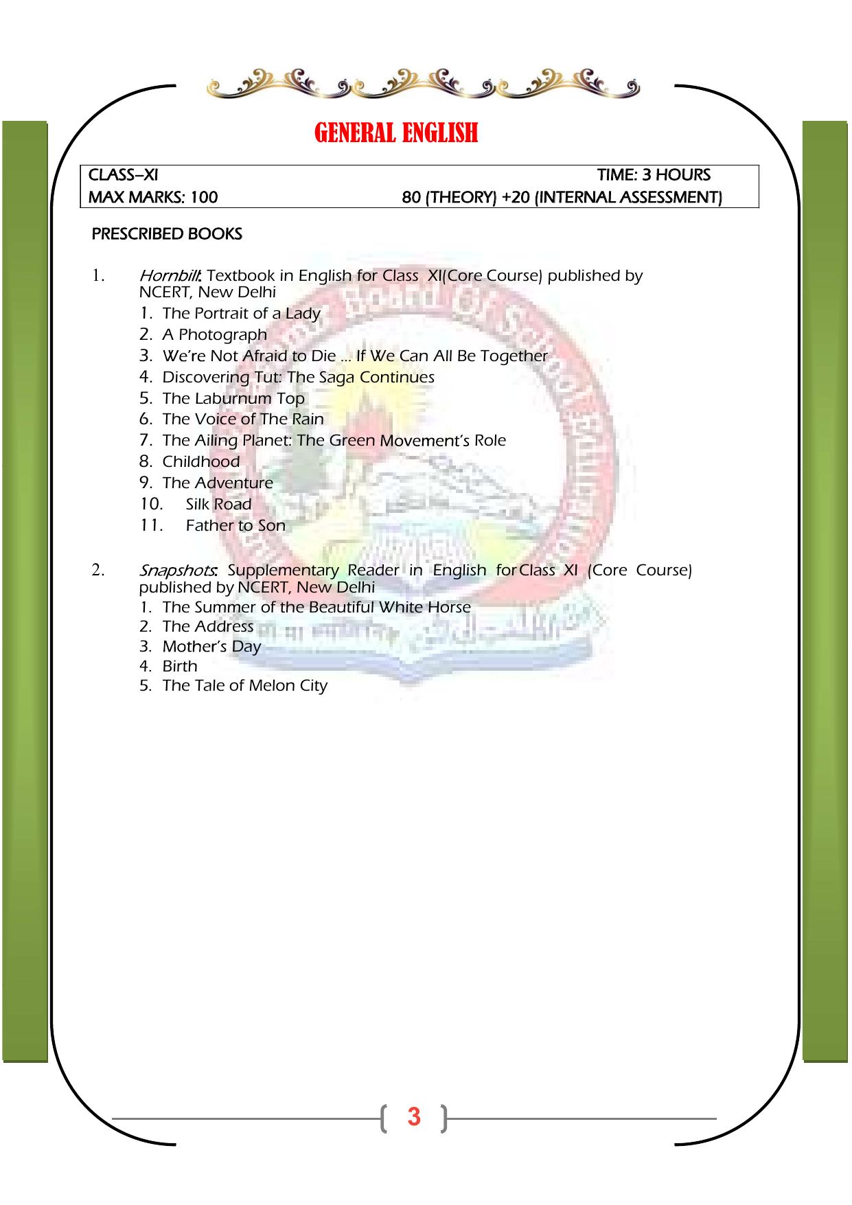 JKBOSE Syllabus for 11th class - Page 9