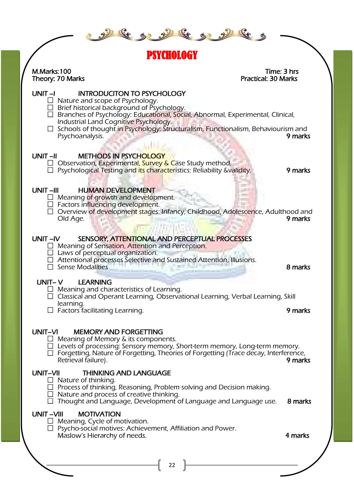 JKBOSE Syllabus for 11th class - Page 28
