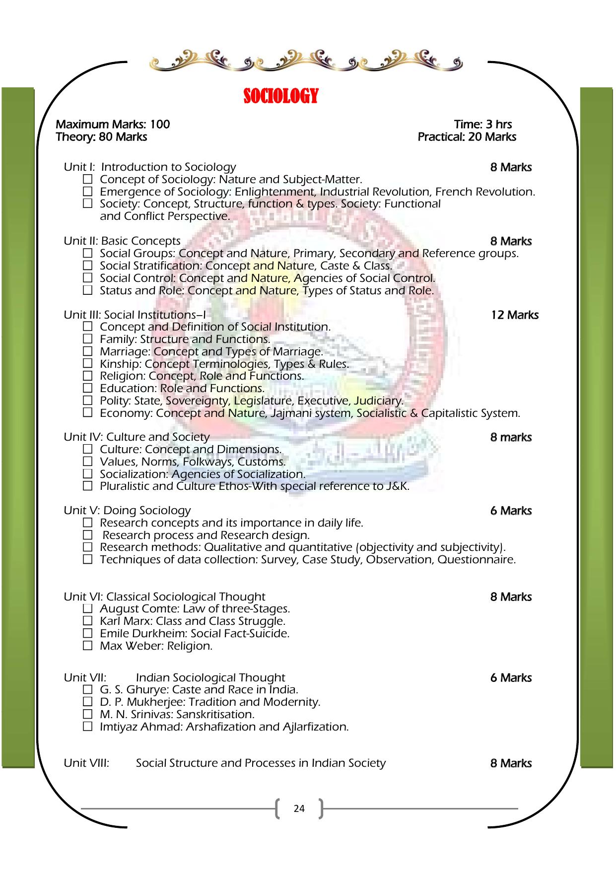 JKBOSE Syllabus for 11th class - Page 30