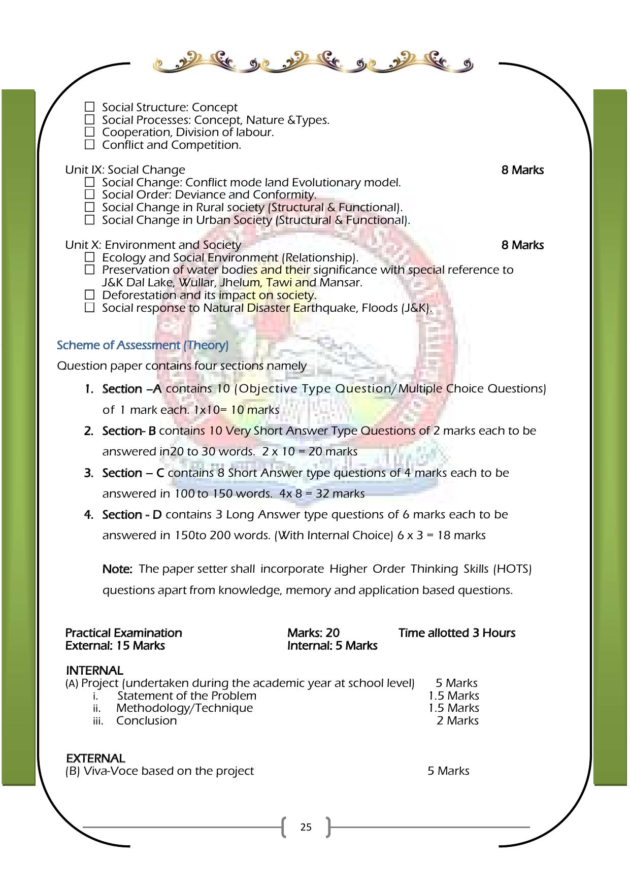 JKBOSE Syllabus for 11th class - Page 31