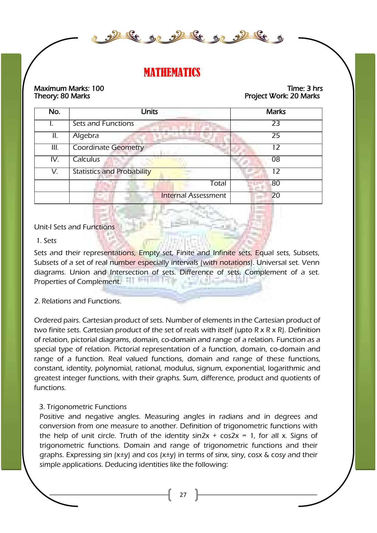 JKBOSE Syllabus for 11th class - Page 33