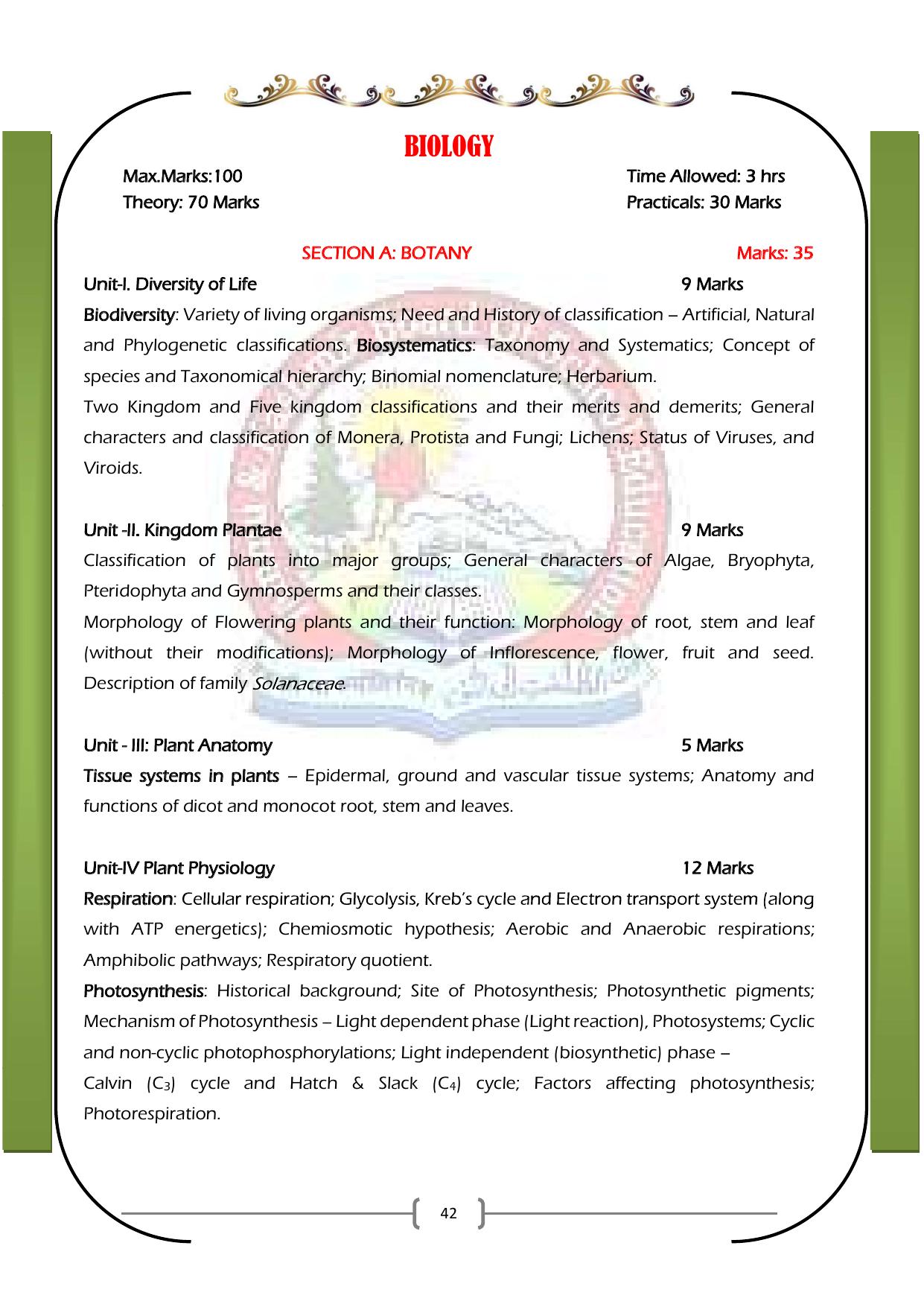 JKBOSE Syllabus for 11th class - Page 48
