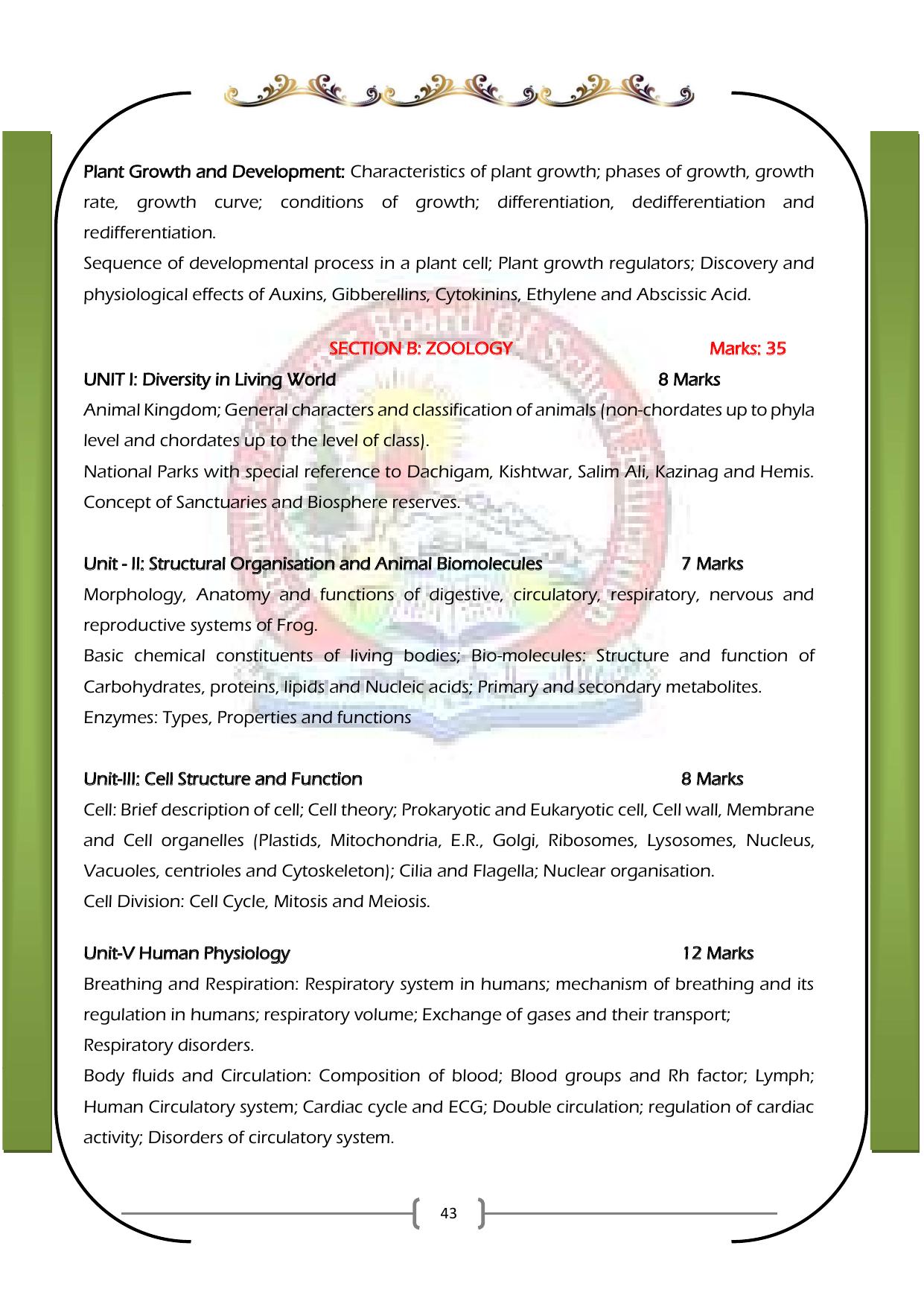 JKBOSE Syllabus for 11th class - Page 49