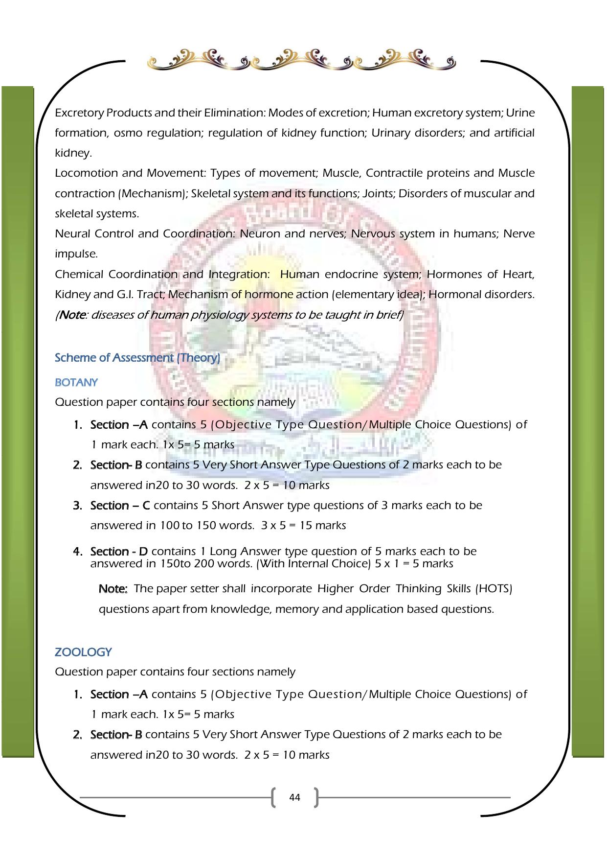 JKBOSE Syllabus for 11th class - Page 50