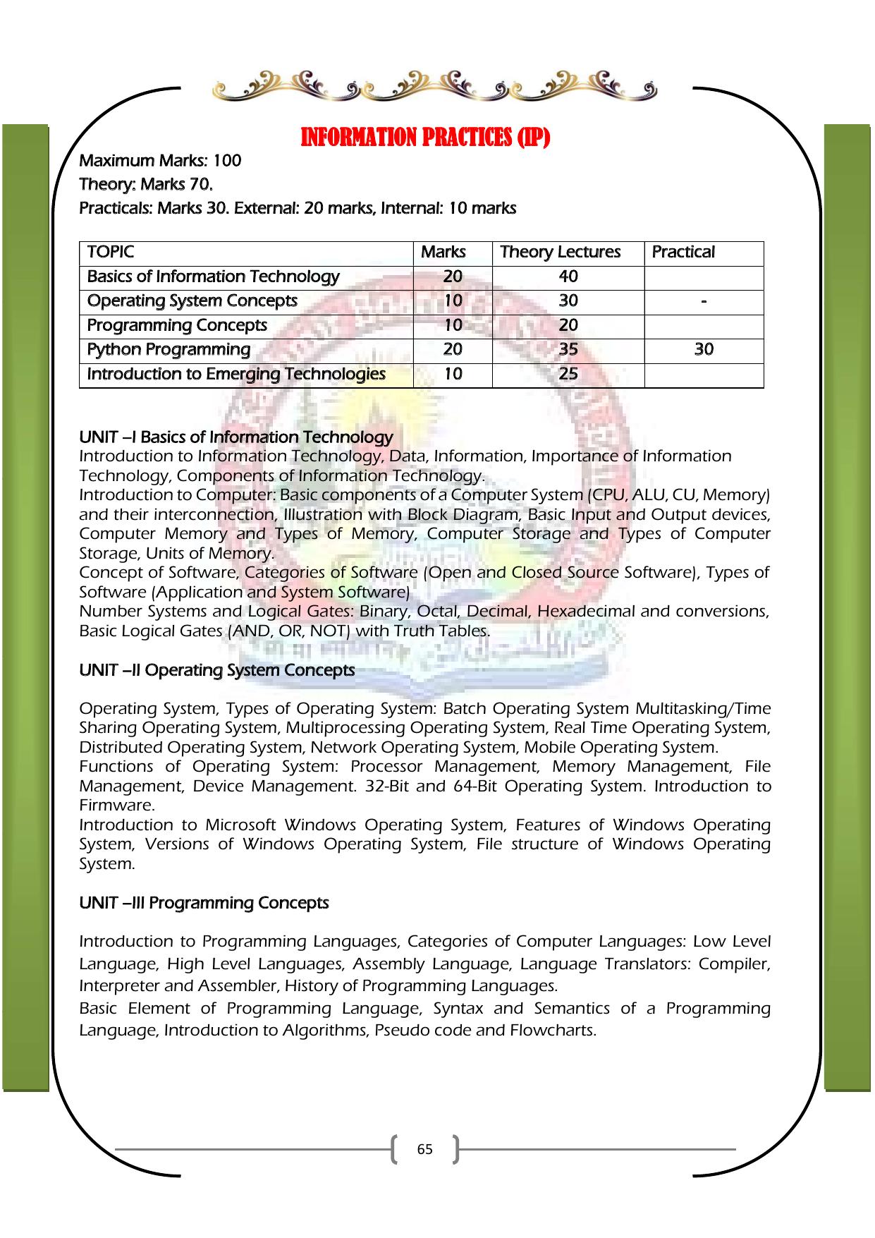JKBOSE Syllabus for 11th class - Page 71