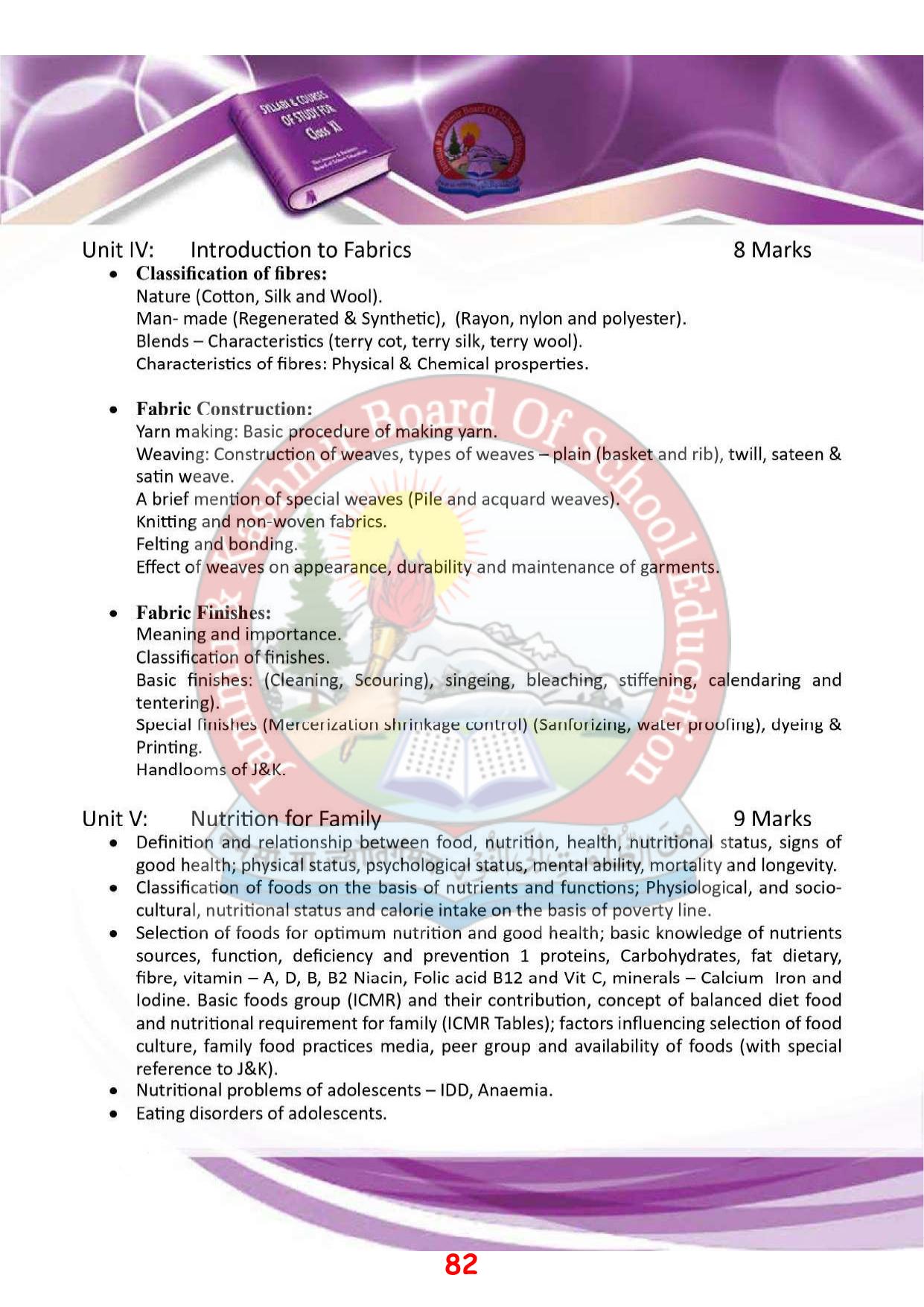 JKBOSE Syllabus for 11th class - Page 88