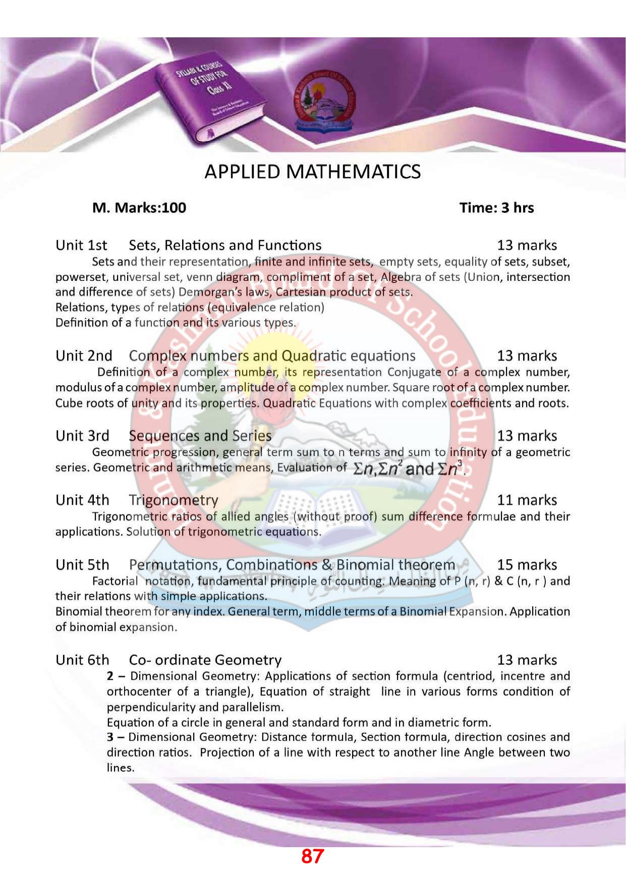 JKBOSE Syllabus for 11th class - Page 93