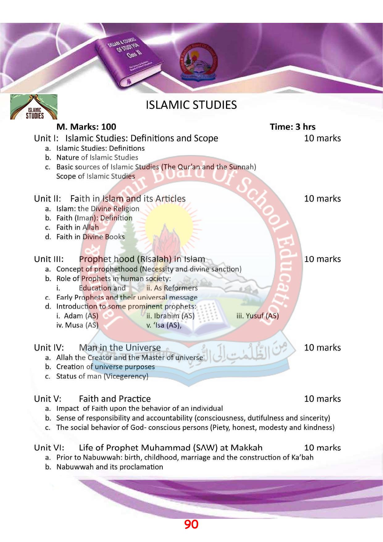 JKBOSE Syllabus for 11th class - Page 96