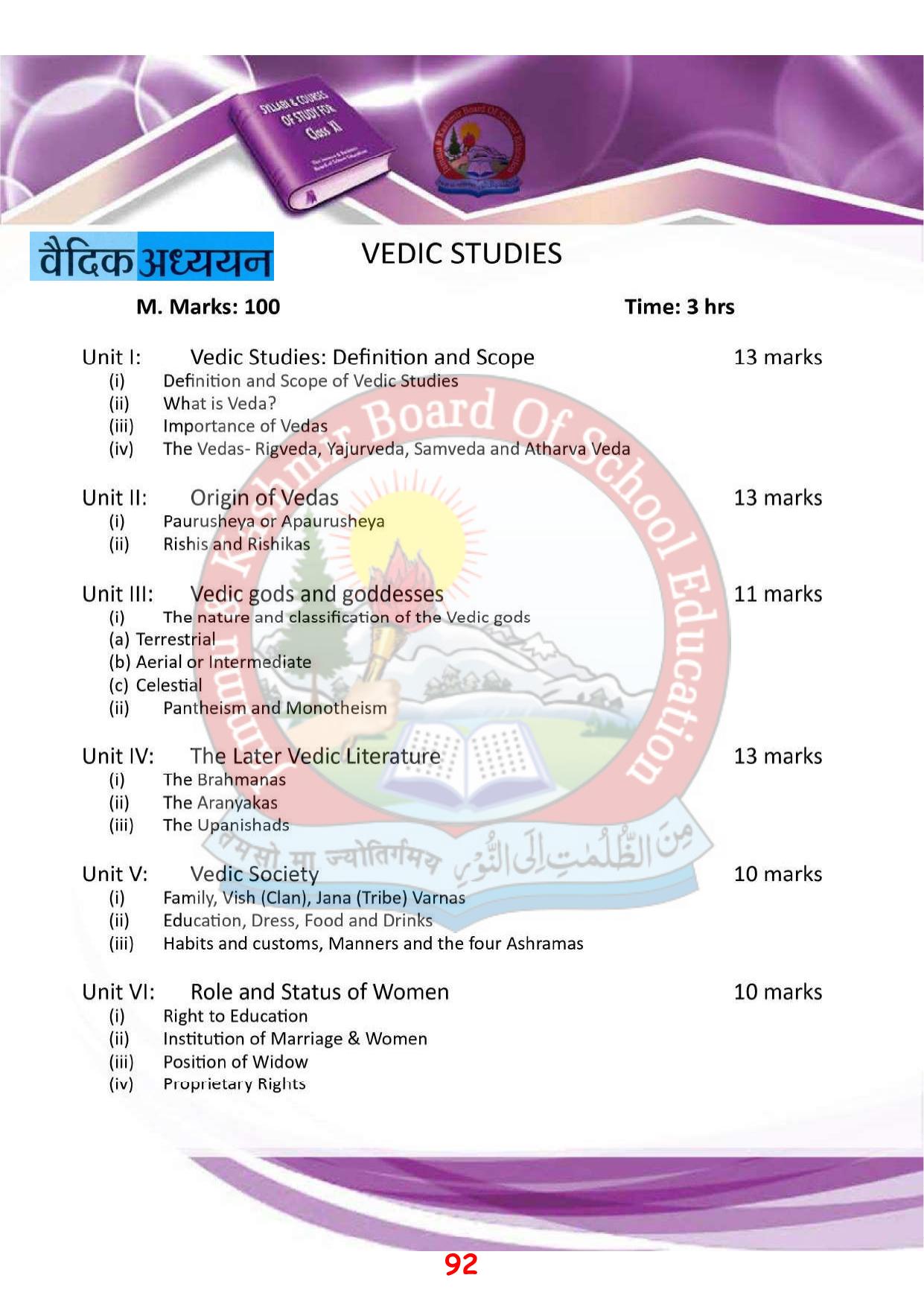 JKBOSE Syllabus for 11th class - Page 98