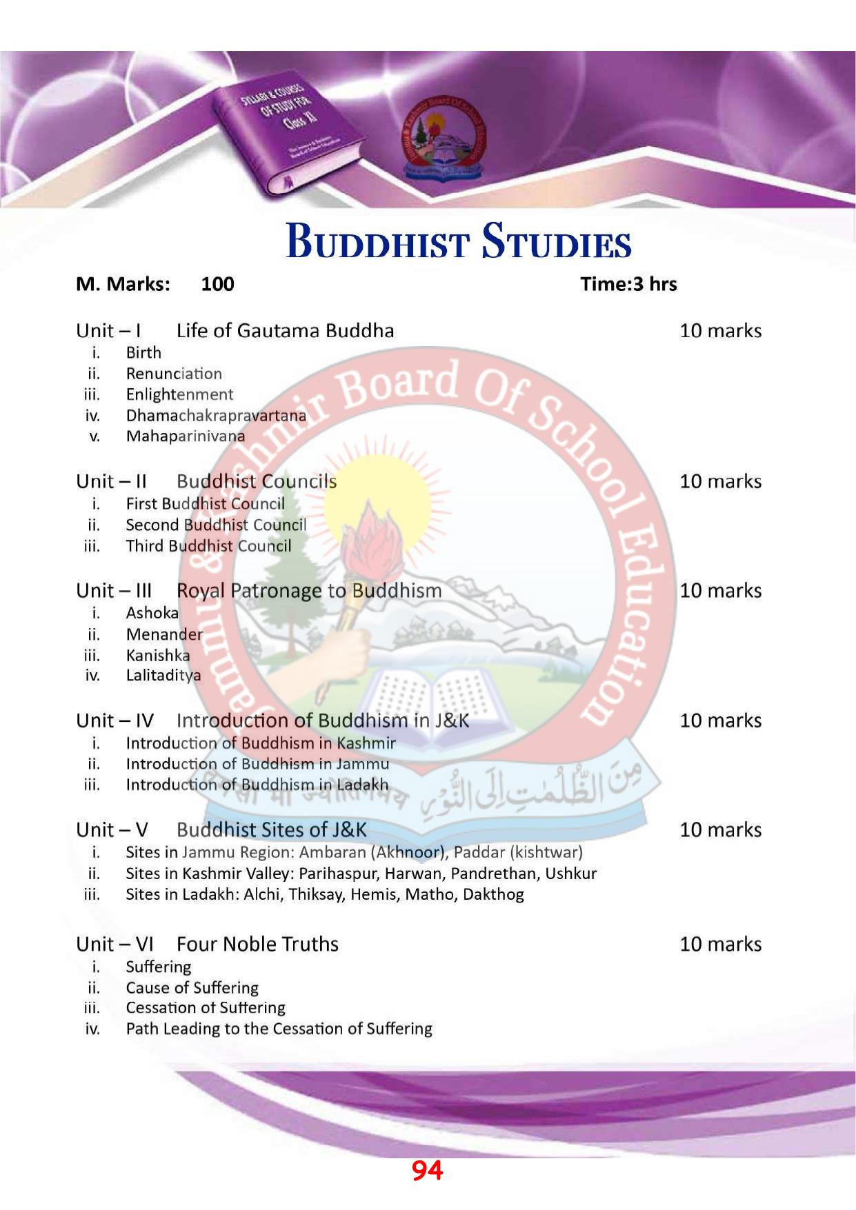 JKBOSE Syllabus for 11th class - Page 100
