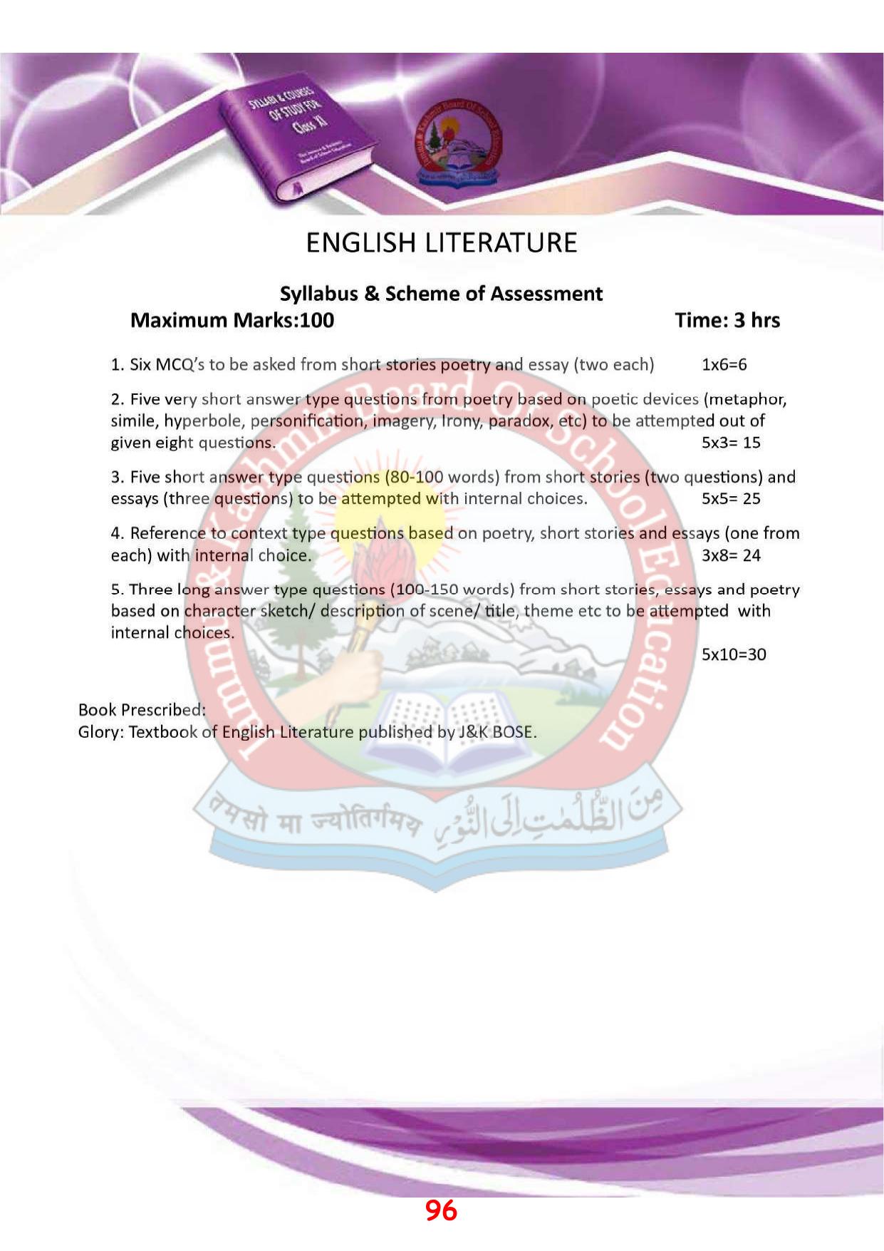 JKBOSE Syllabus for 11th class - Page 102