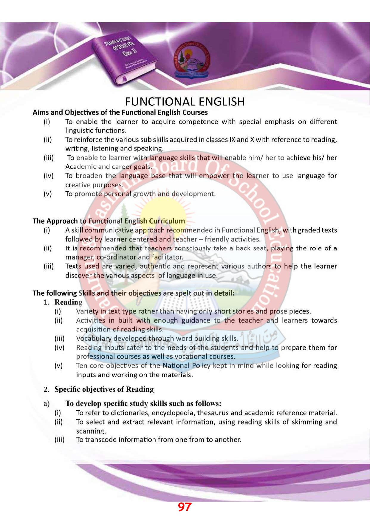 JKBOSE Syllabus for 11th class - Page 103