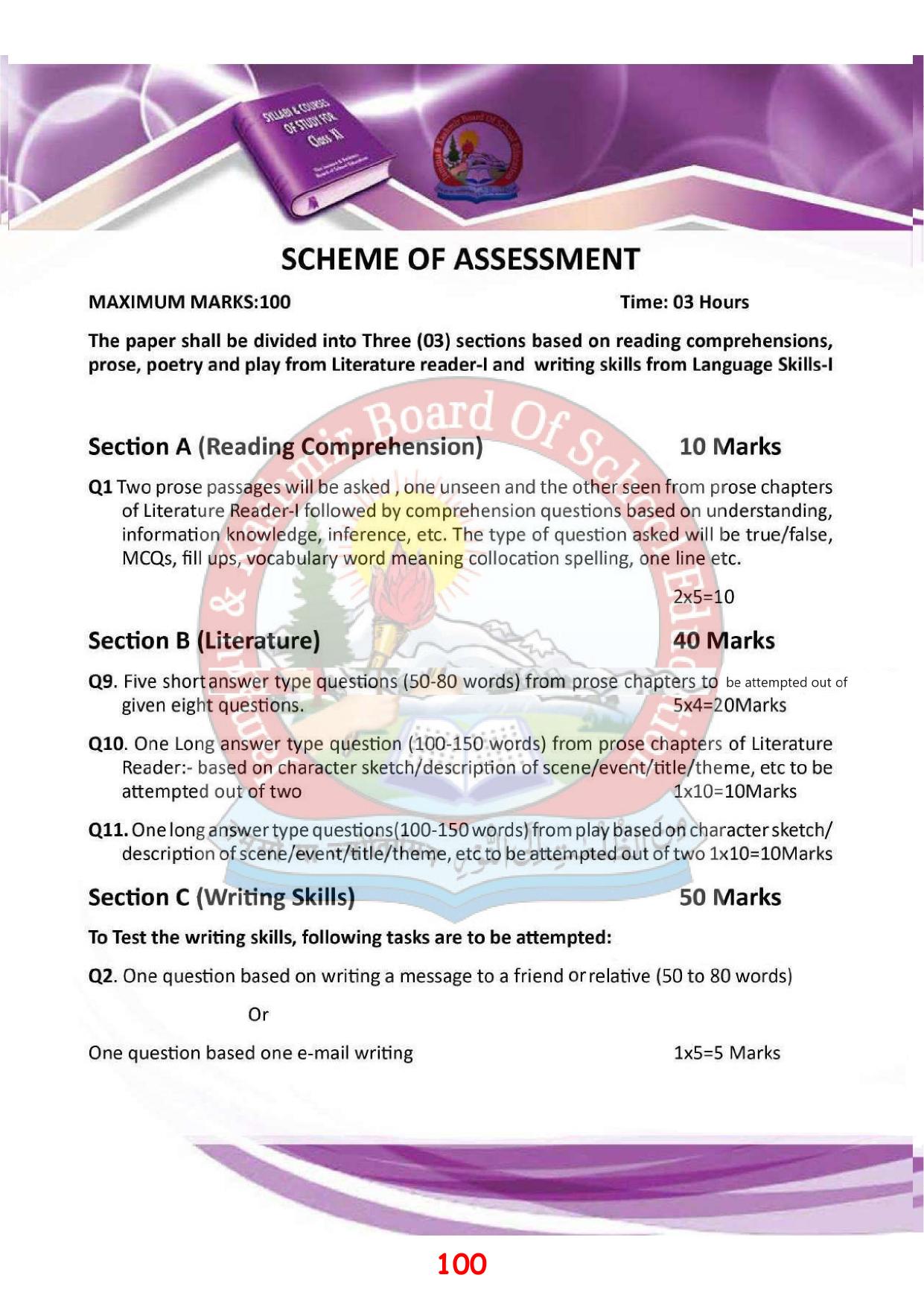 JKBOSE Syllabus for 11th class - Page 106