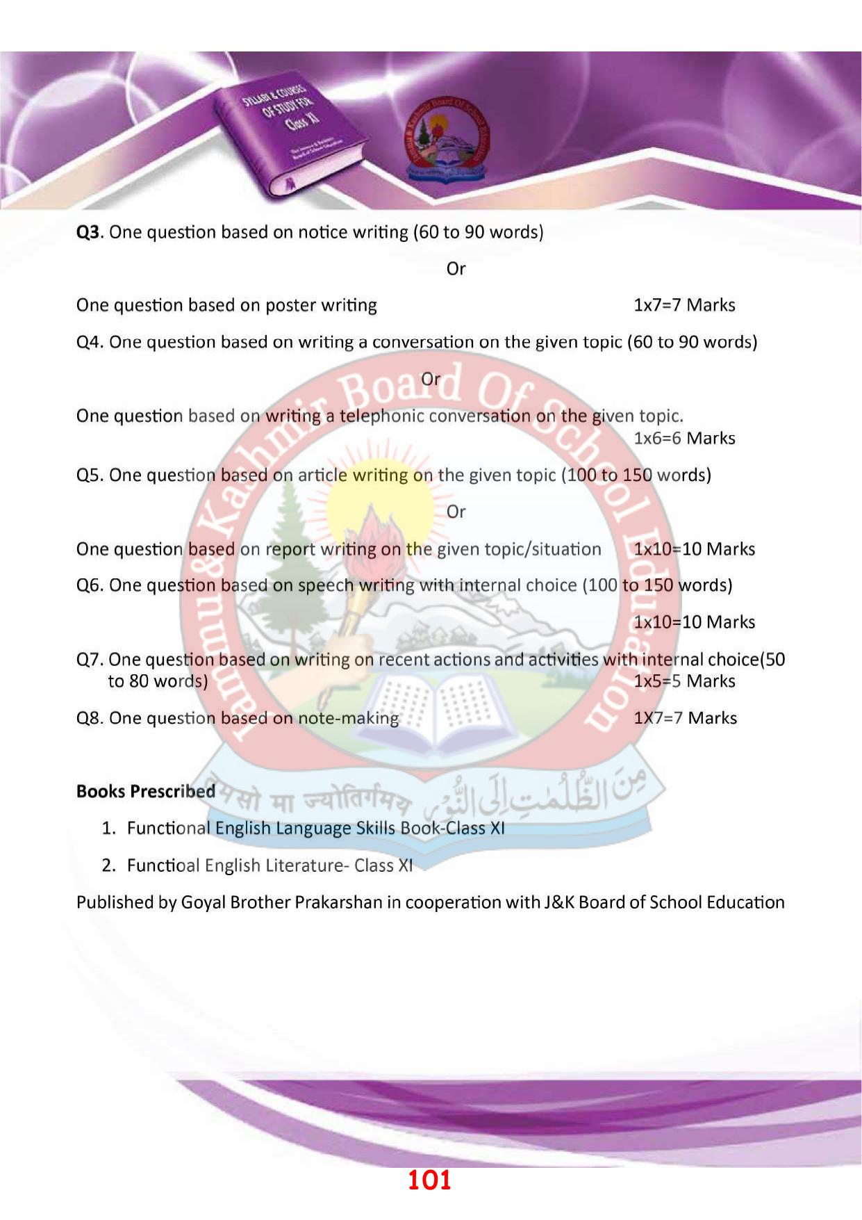 JKBOSE Syllabus for 11th class - Page 107