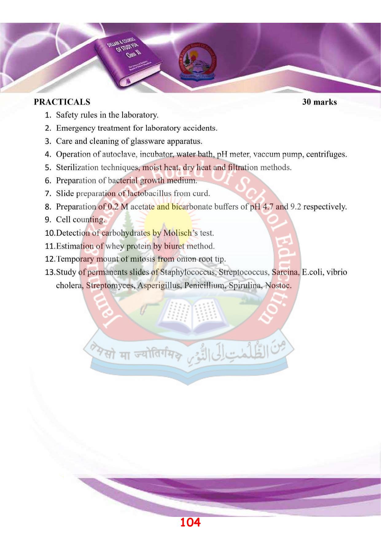 JKBOSE Syllabus for 11th class - Page 110