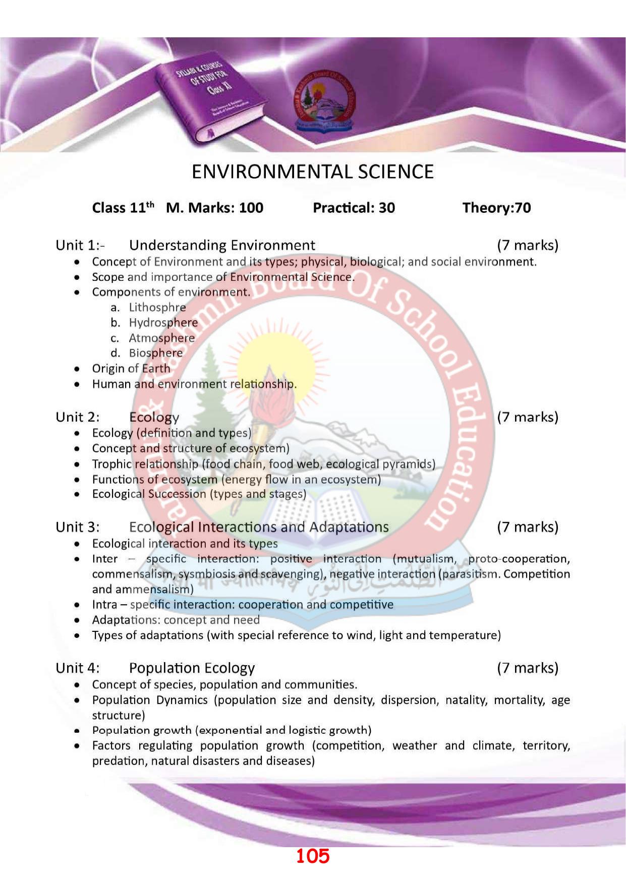 JKBOSE Syllabus for 11th class - Page 111