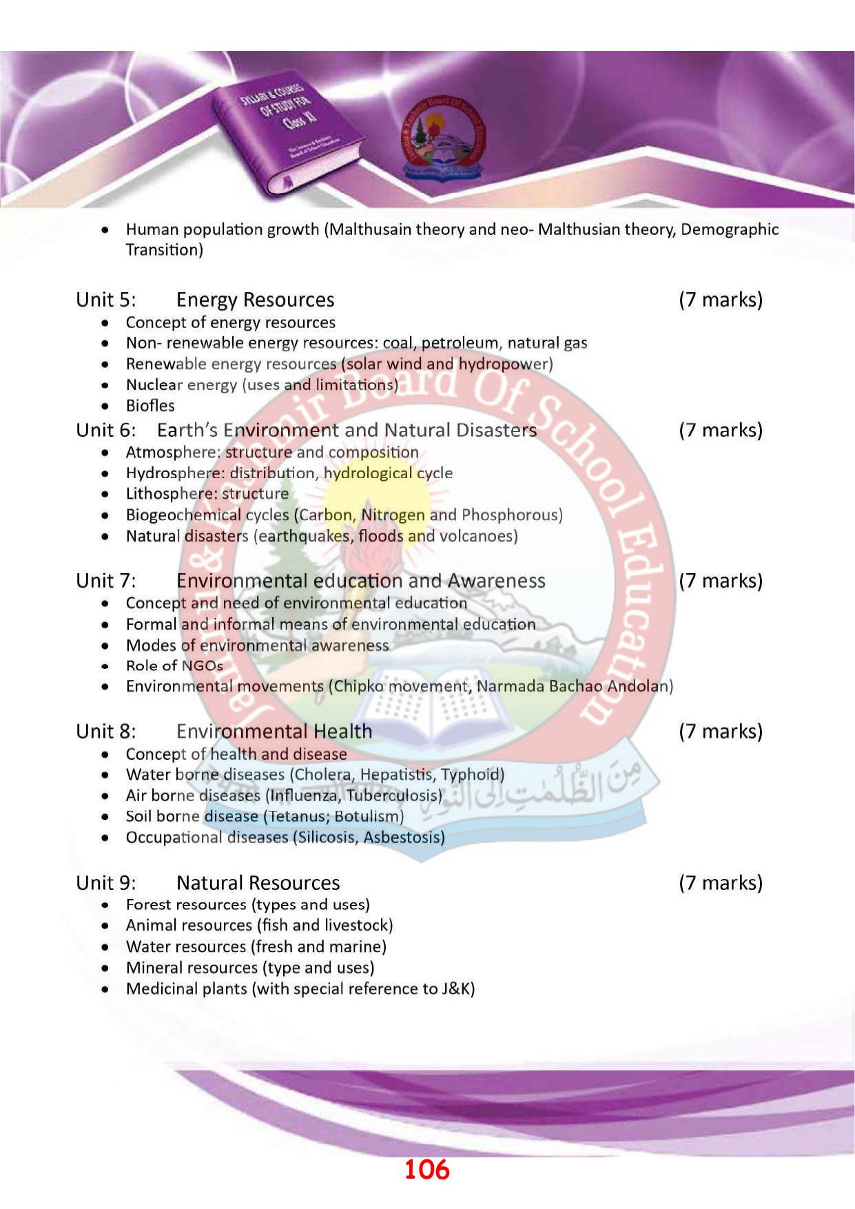 JKBOSE Syllabus for 11th class - Page 112