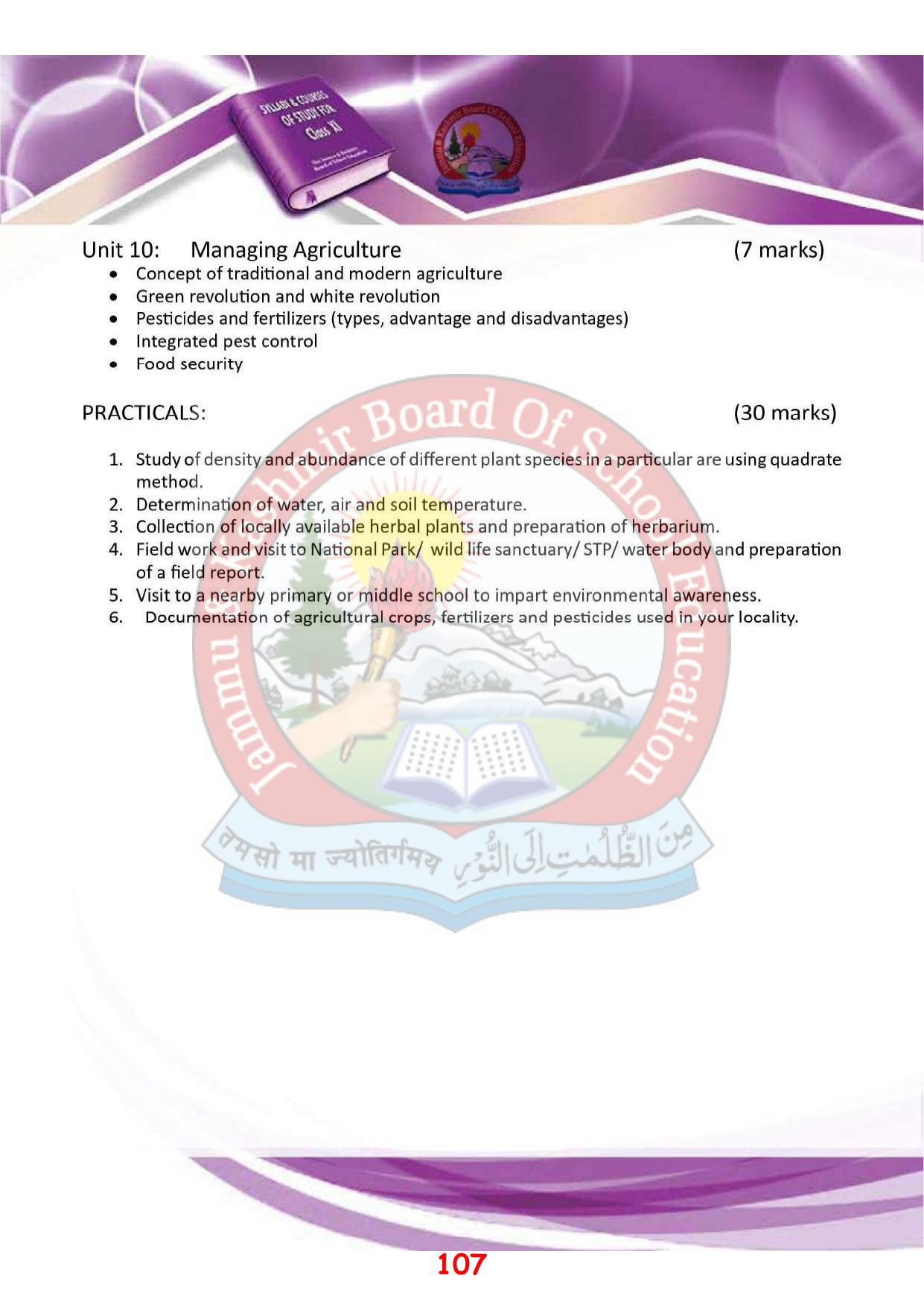 JKBOSE Syllabus for 11th class - Page 113