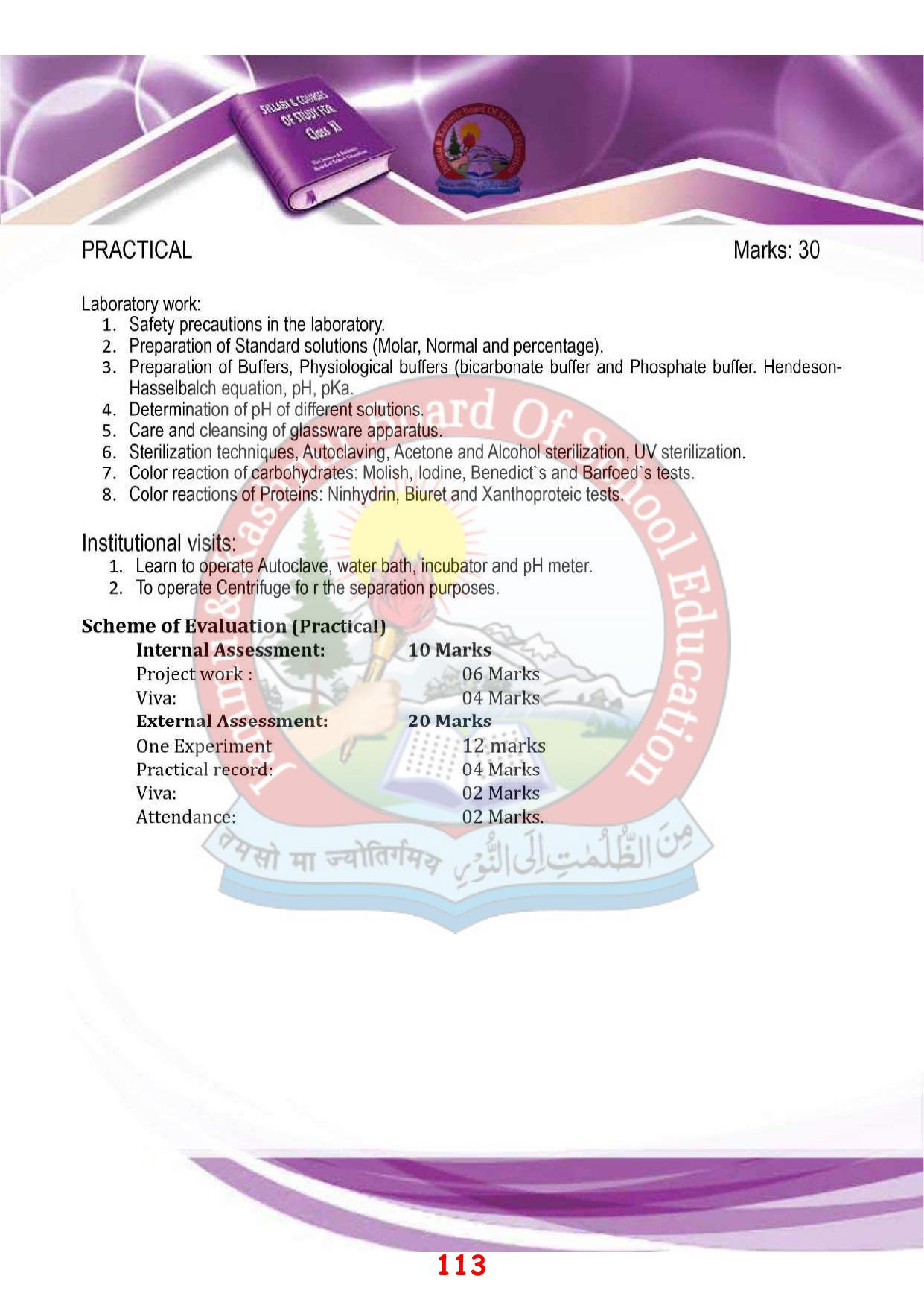 JKBOSE Syllabus for 11th class - Page 119