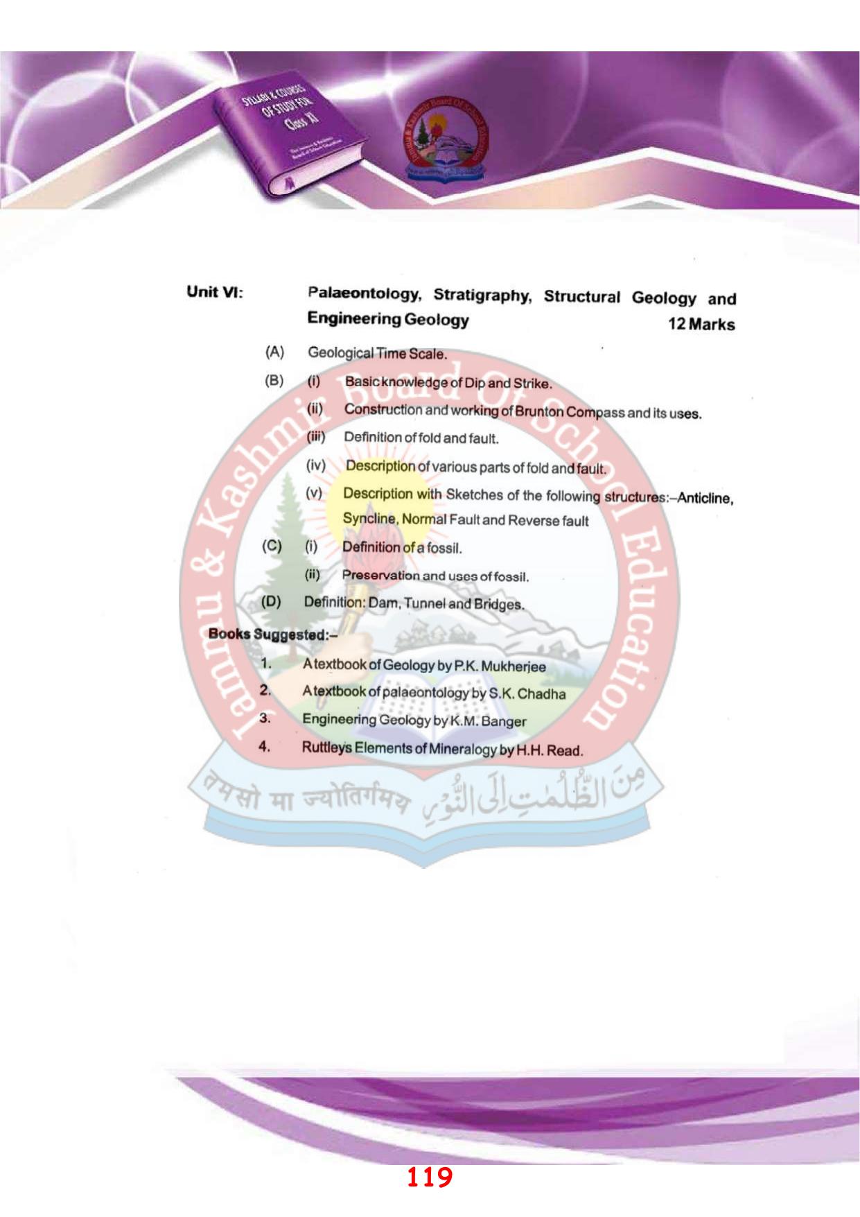 JKBOSE Syllabus for 11th class - Page 125