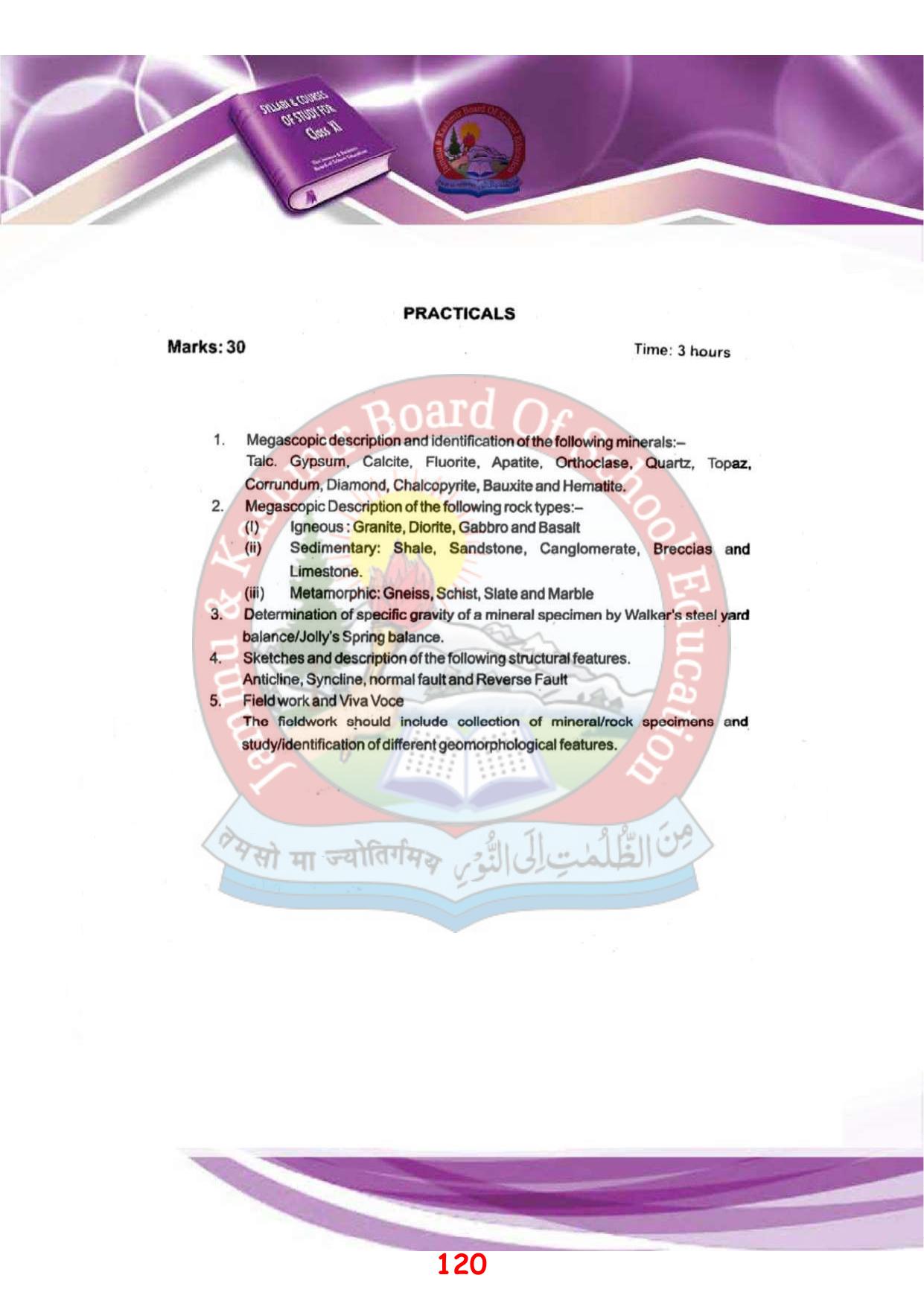 JKBOSE Syllabus for 11th class - Page 126