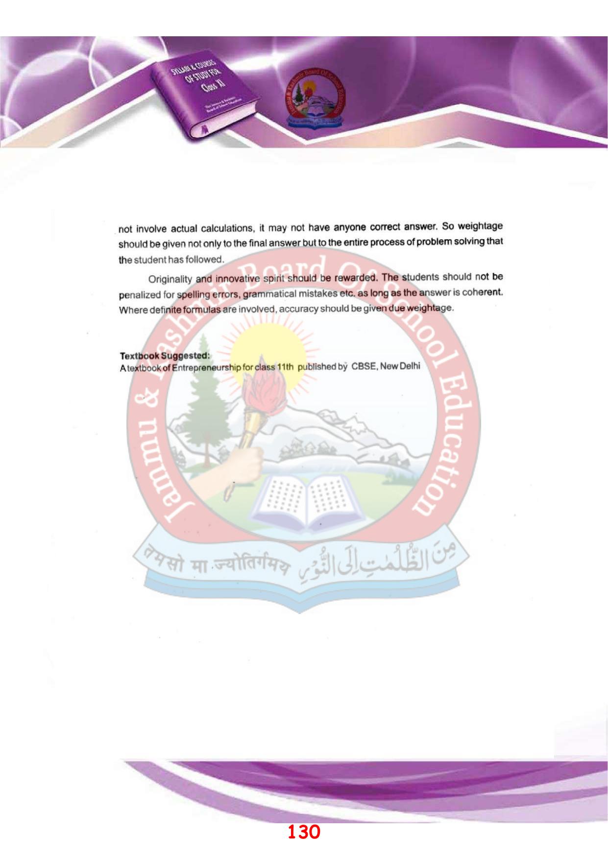 JKBOSE Syllabus for 11th class - Page 136
